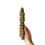 Kerze Taper candle HAPPY BDAY Olive Green von Taper Candles