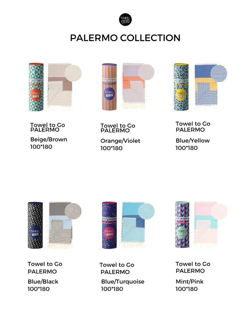 Palermo Strandtuch Baumwolle Hamamtuch 180x100cm Mint-Rosa gestreift von Towel To Go