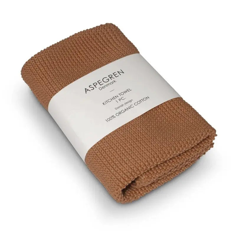 Küchentuch Aus 100 % Bio-Baumwolle – Gestrickt, Einfarbig In Café Creme von Aspegren Denmark