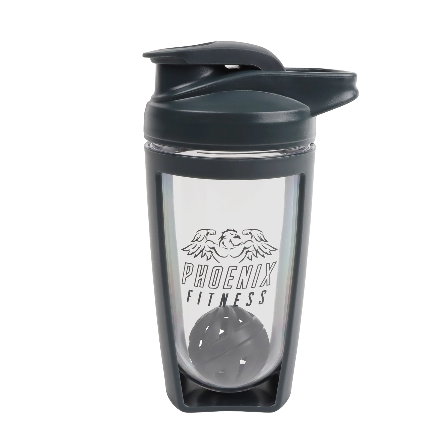 Proteinshaker 600 ml Schiefergrau von Phoenix Fitness