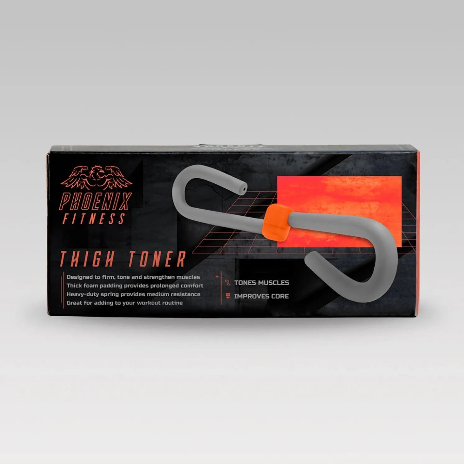 Oberschenkeltrainer Thigh Toner Grau-Orange von Phoenix Fitness