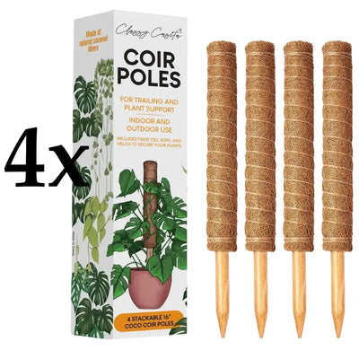 Kokosstäbe Rankhilfen 4er Set bis 160 cm Frei steckbar und kombinierbar