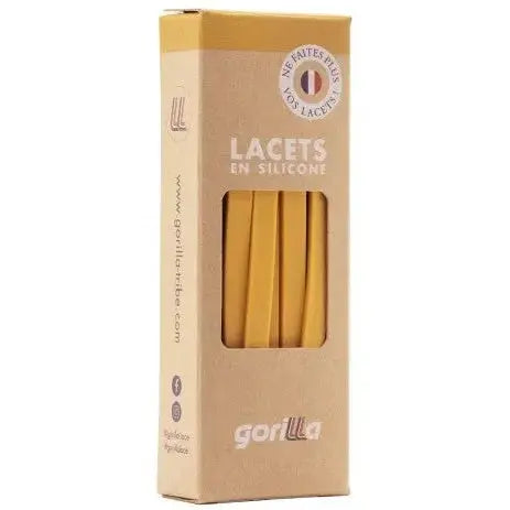 Elastische Schnürsenkel Flexibel Ohne Binden Breit Silikon Curry von Gorilla Lacets