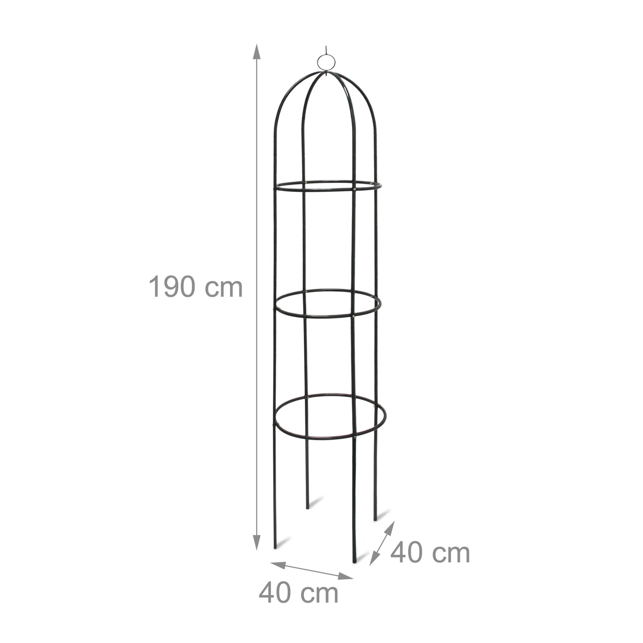 Rankobelisk Metall 1,9 m Dunkelgrün von Relaxdays