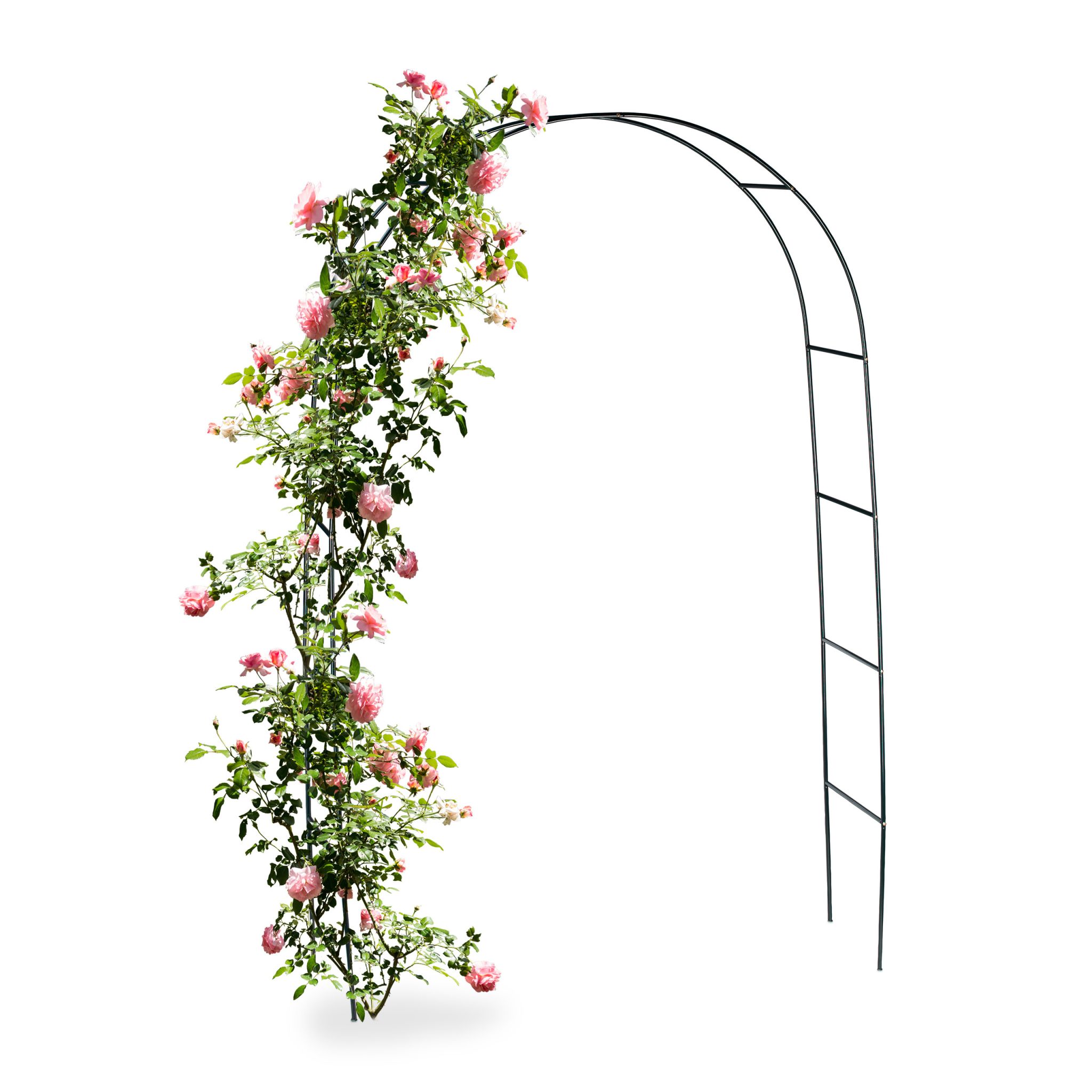 Torbogen Rankhilfe Metall 240cm Dunkelgrün von Relaxdays