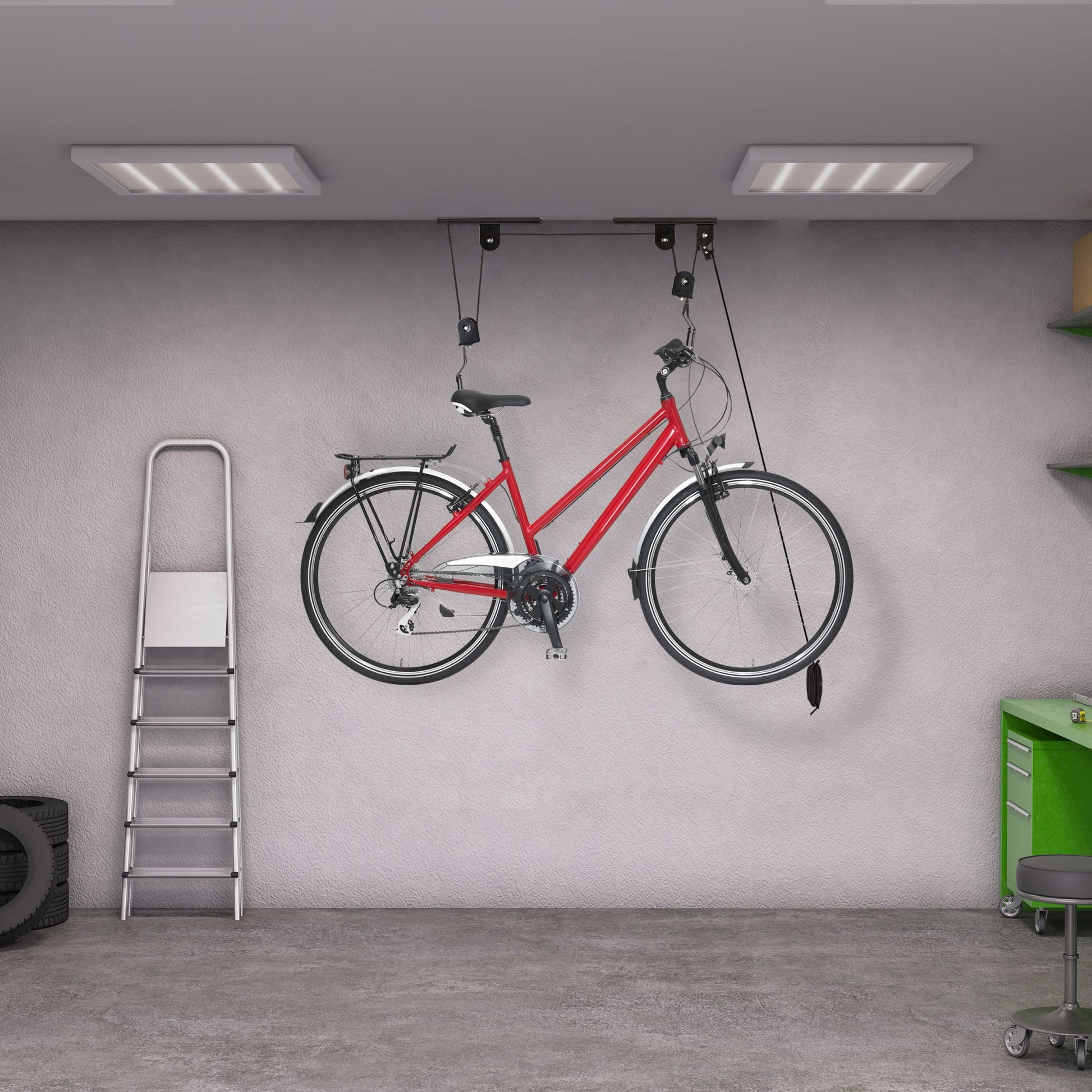 Fahrradlift für die Decke Schwarz von Relaxdays