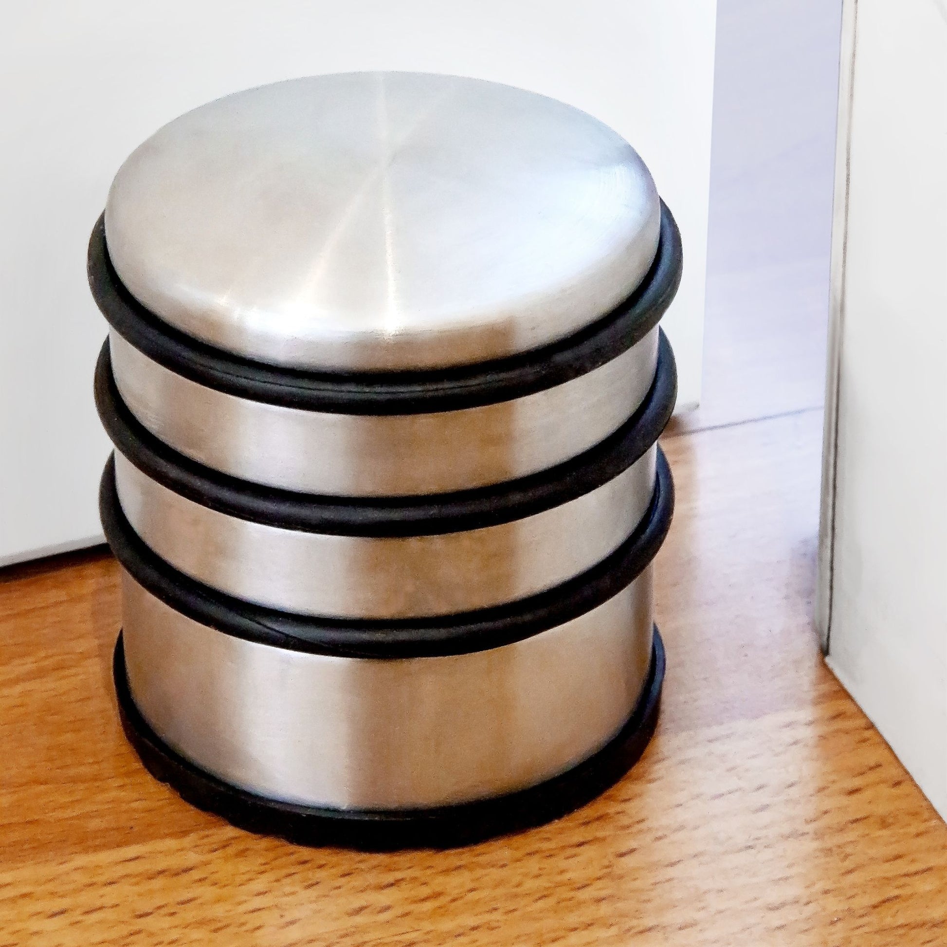 Türstopper schwer Edelstahl Schwarz-Silber von Relaxdays