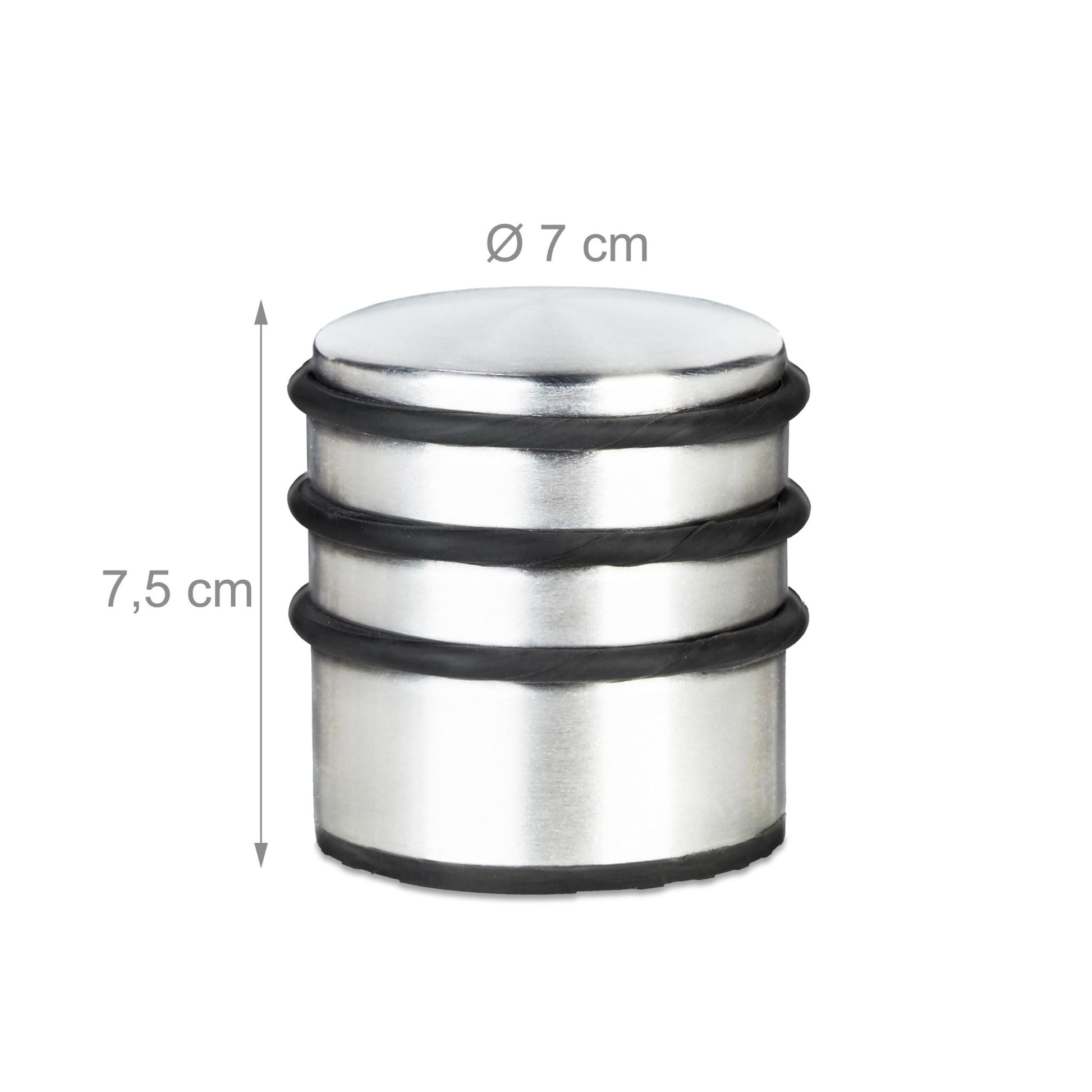 Türstopper schwer Edelstahl Schwarz-Silber von Relaxdays