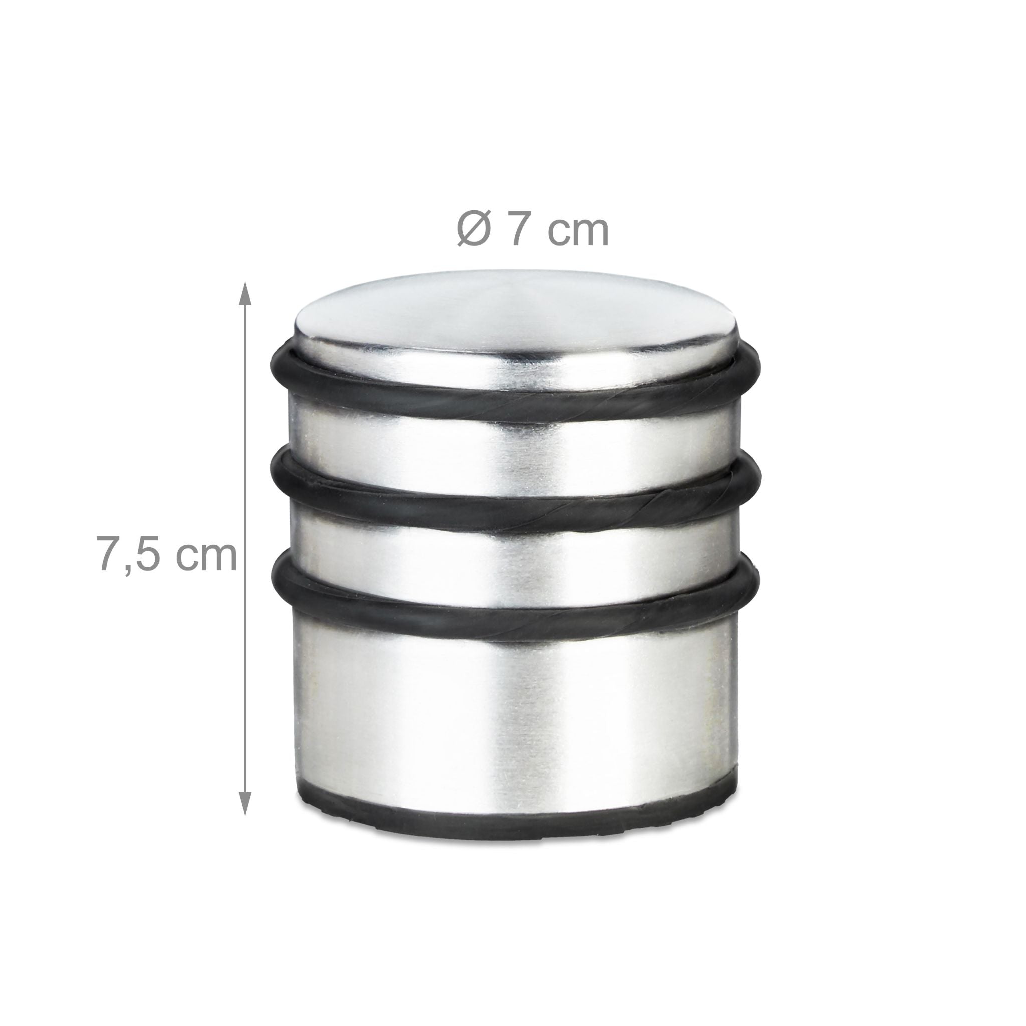 Türstopper schwer Edelstahl Schwarz-Silber von Relaxdays