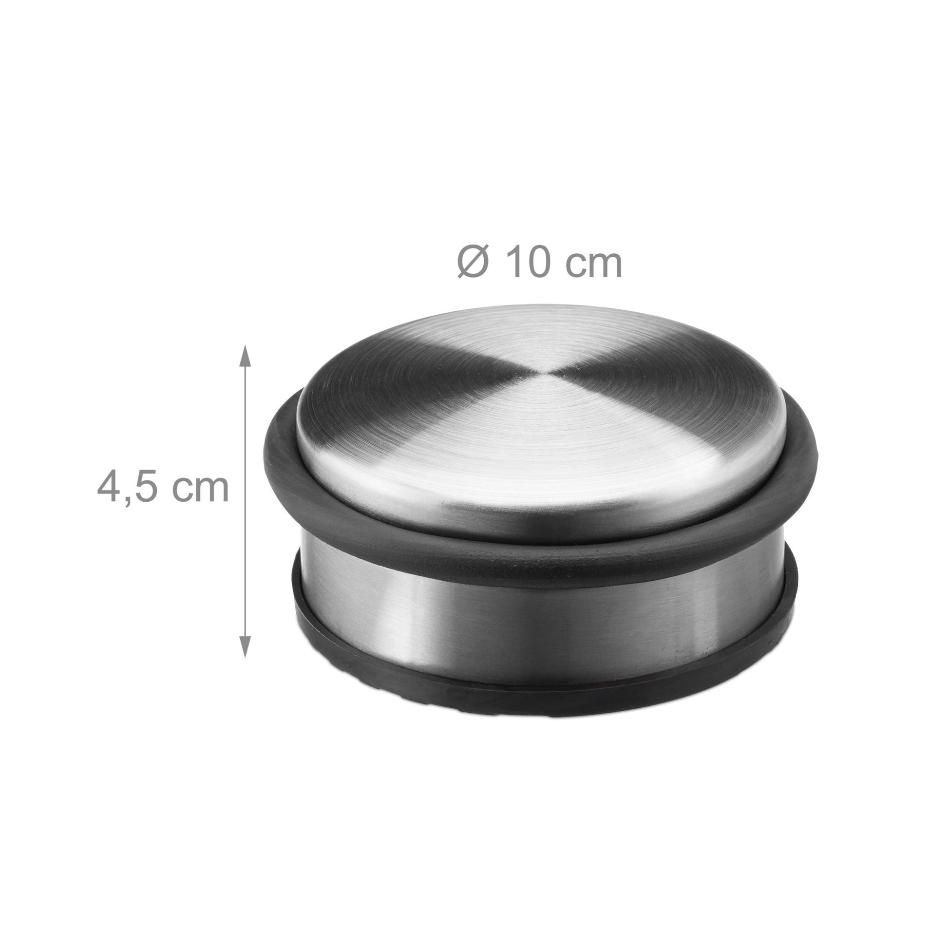 Türstopper Edelstahl Boden Schwarz-Silber von Relaxdays