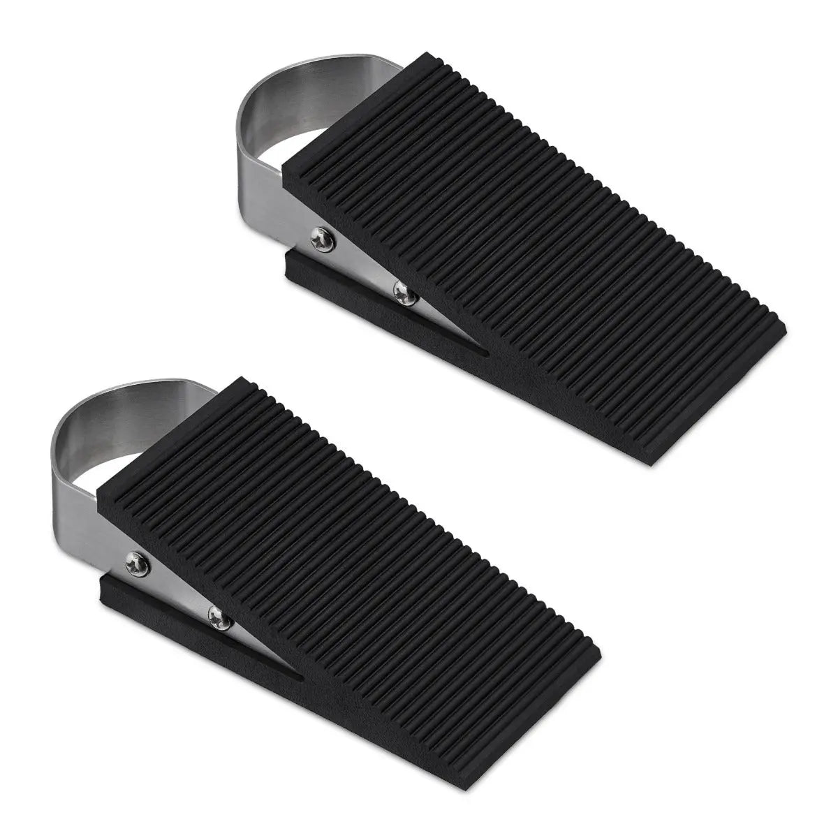 Rutschfeste Türstopper 2er Set Türkeil aus Gummi & Edelstahl von Relaxdays