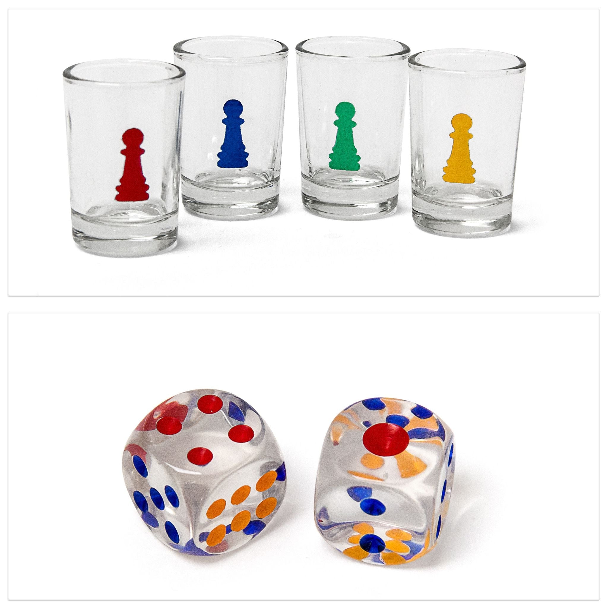 Drinking Ludo Spiel Grün-Rot-Transparent von Relaxdays