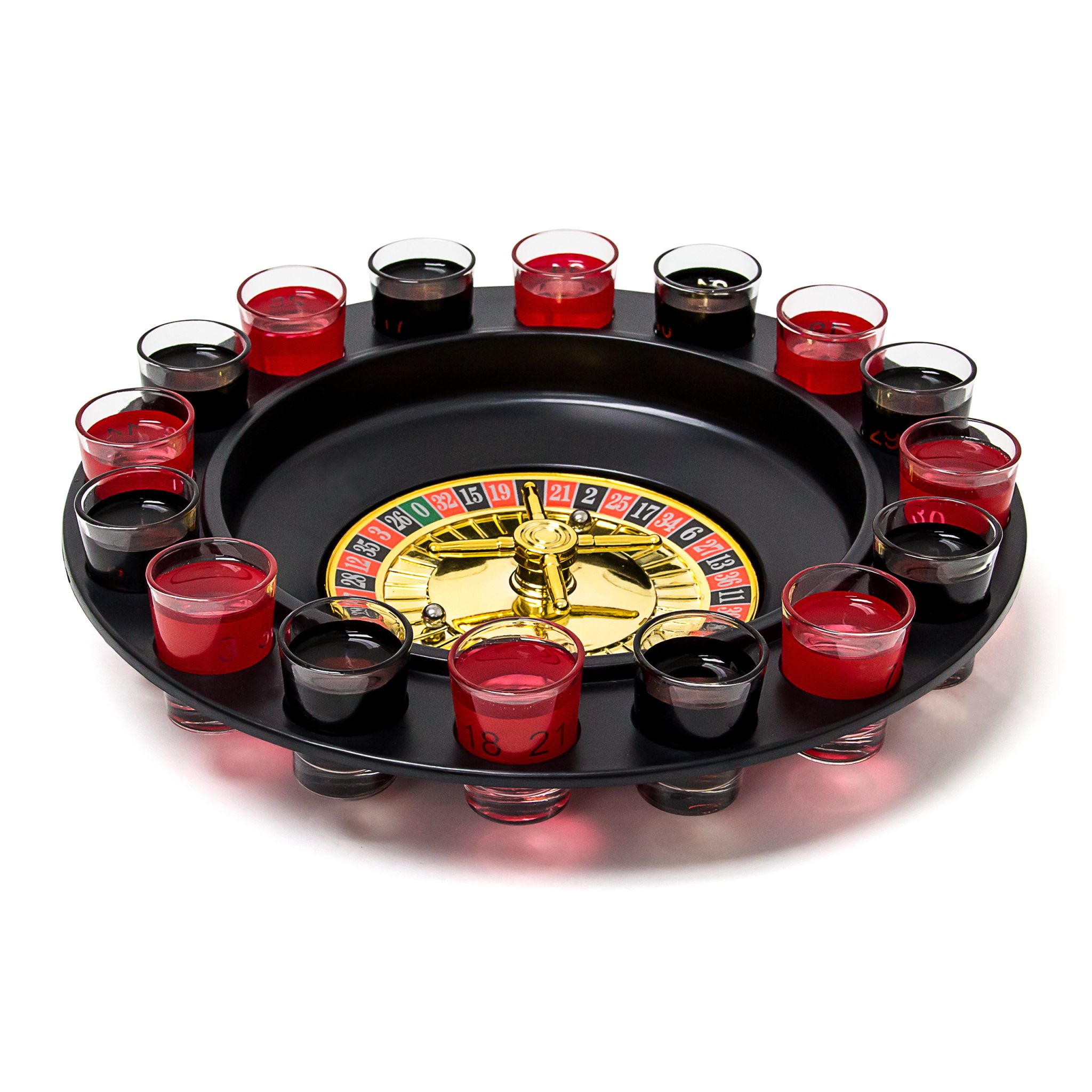 Roulette Trinkspiel Gold-Rot-Schwarz von Relaxdays
