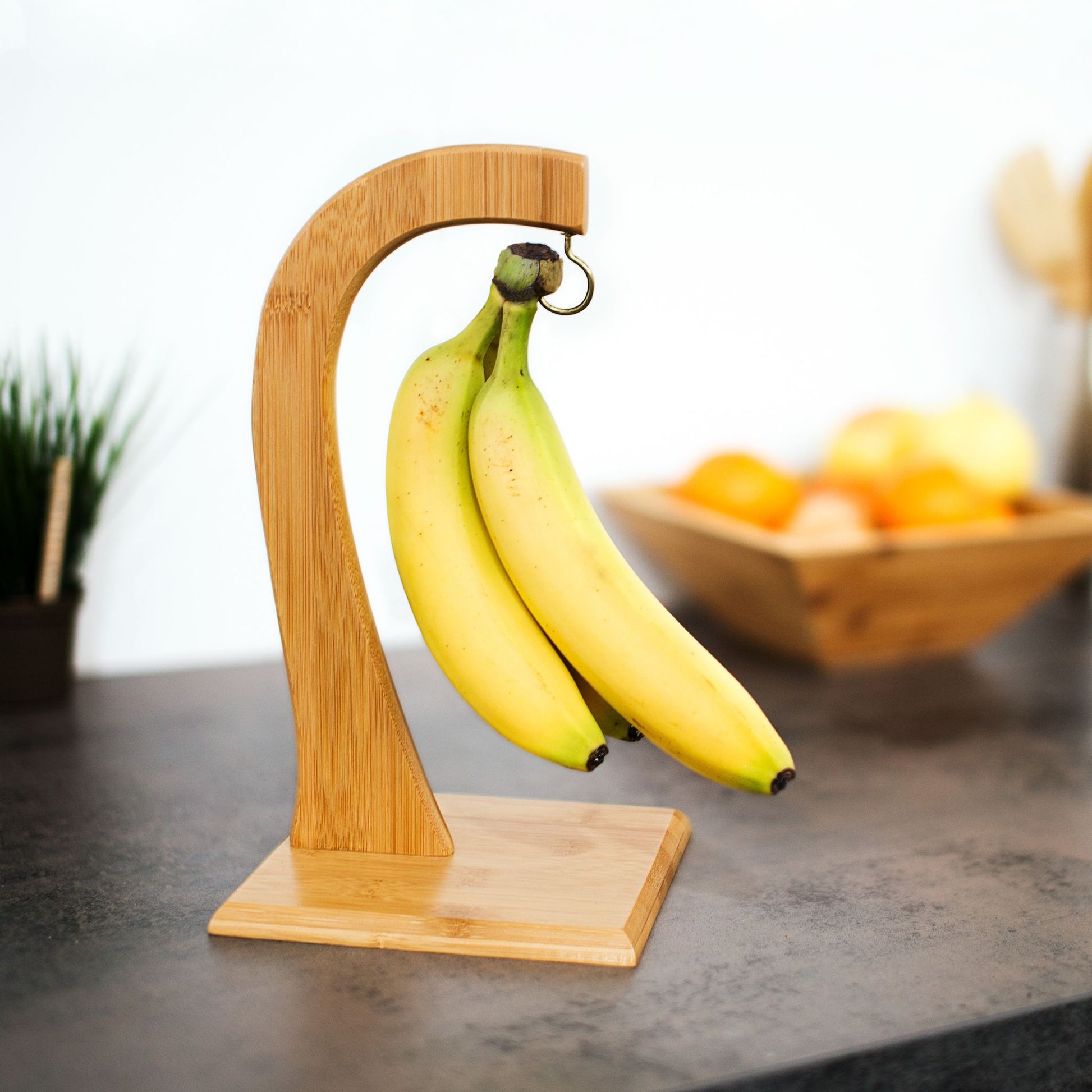 Bananenhalter SHELDON Bambus Hellbraun von Relaxdays