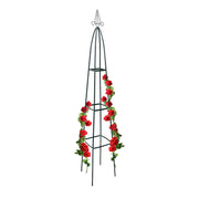 Garten Rankturm Metall ca. 190cm spitz Grün von Relaxdays