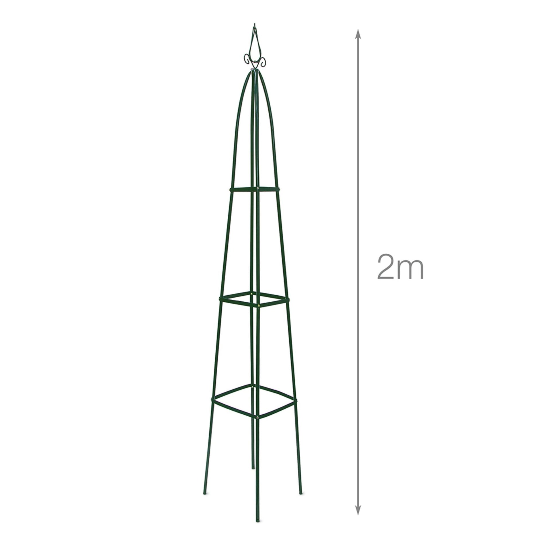 Garten Rankturm Metall ca. 190cm spitz Grün von Relaxdays