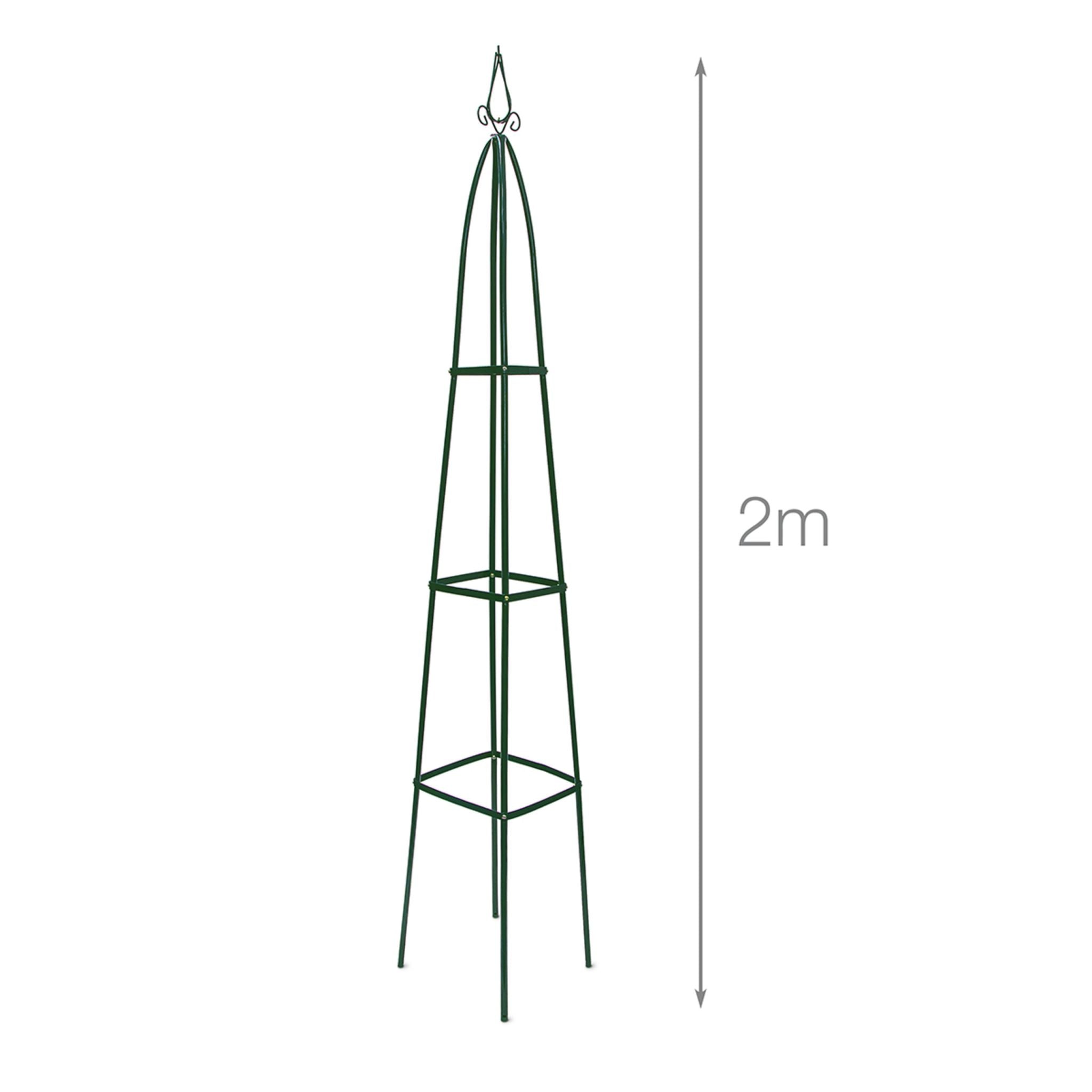 Garten Rankturm Metall ca. 190cm spitz Grün von Relaxdays