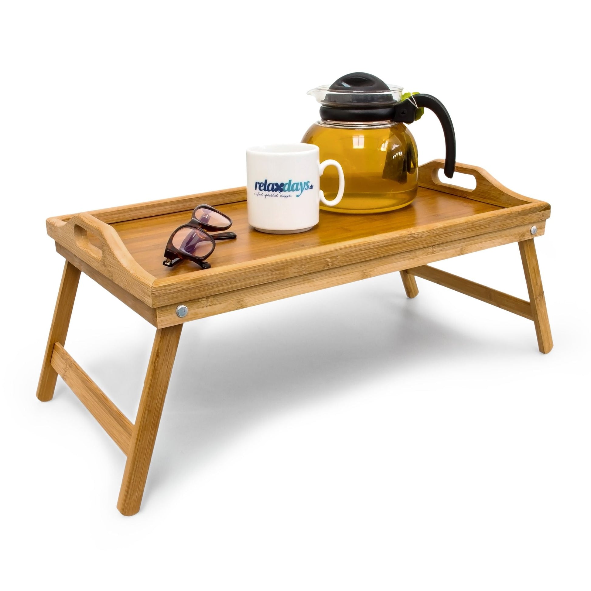 Betttablett Bambus Hellbraun von Relaxdays