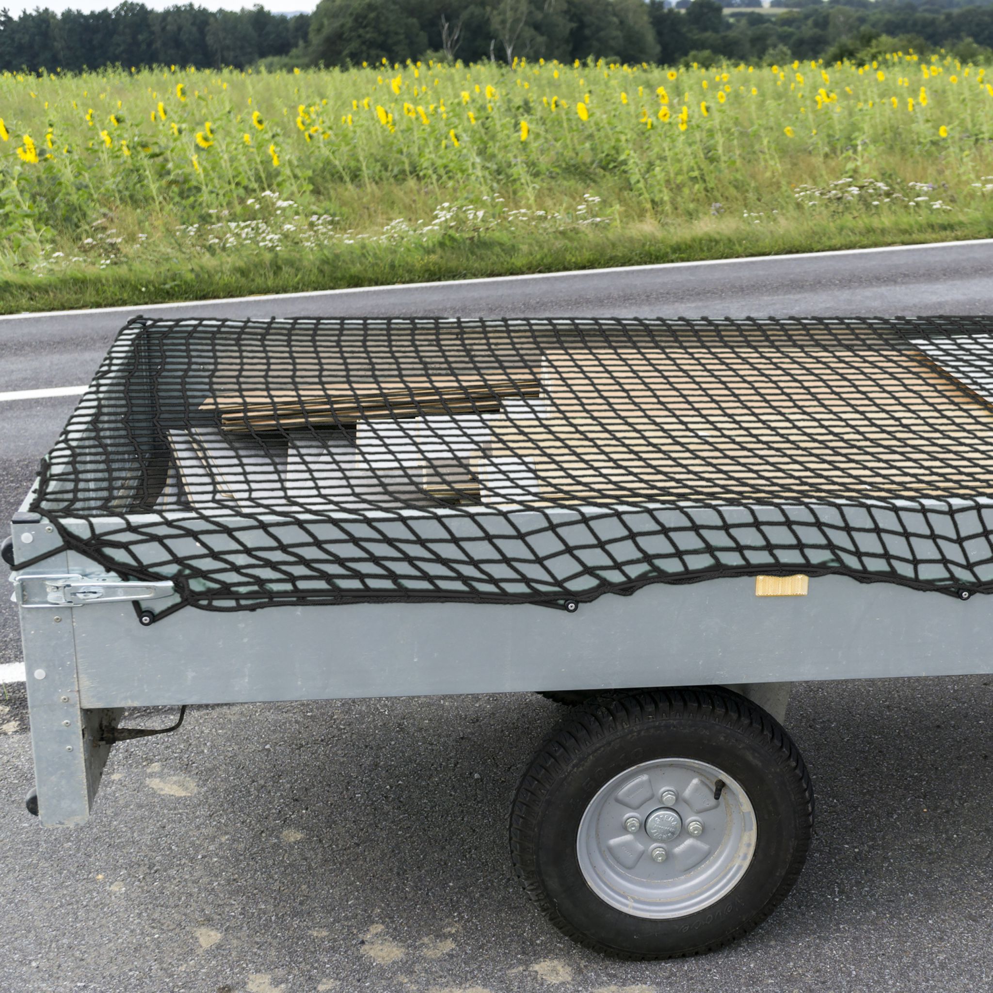 Anhängernetz 2x3m dehnbar Schwarz von Relaxdays