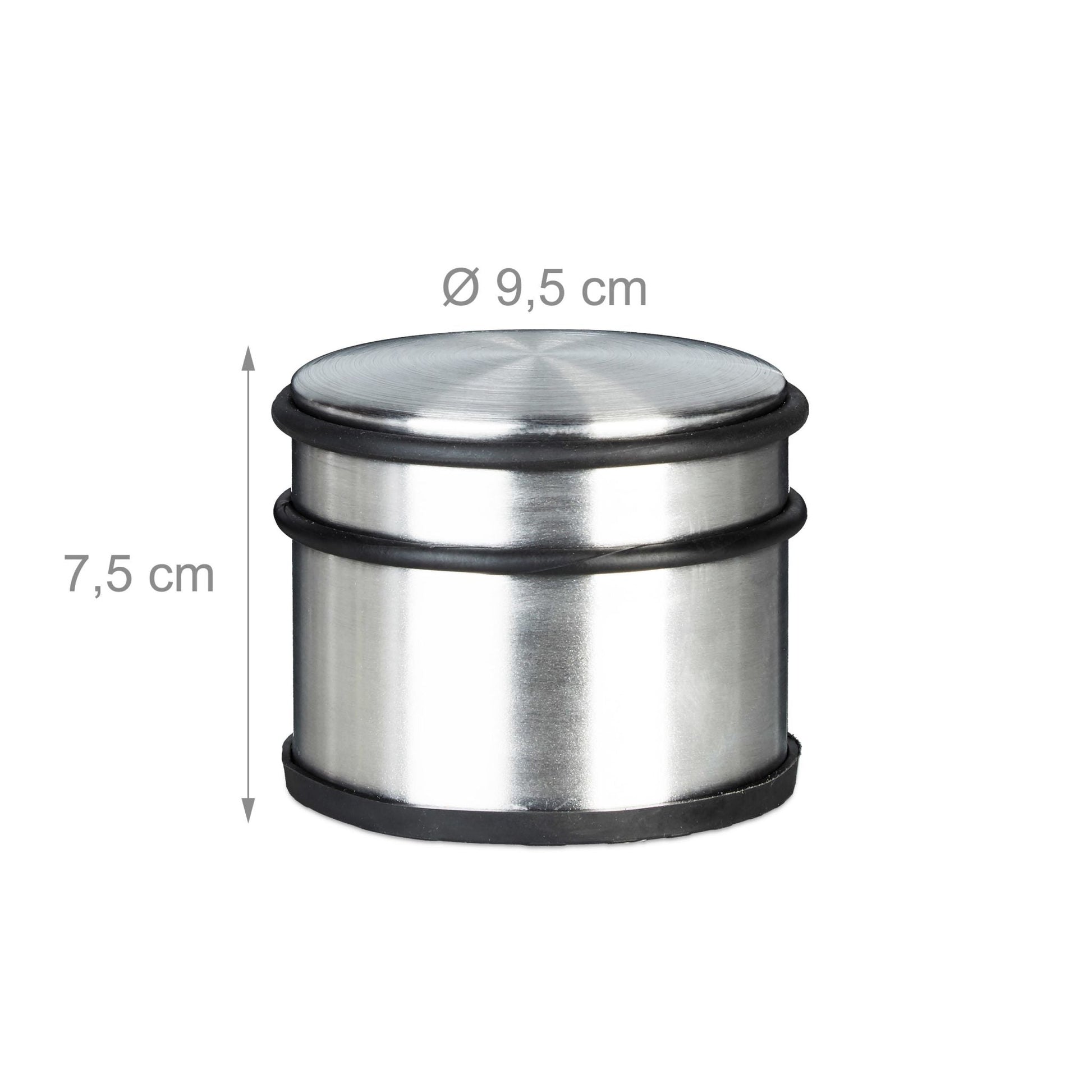 Türstopper Edelstahl XL Schwarz-Silber von Relaxdays