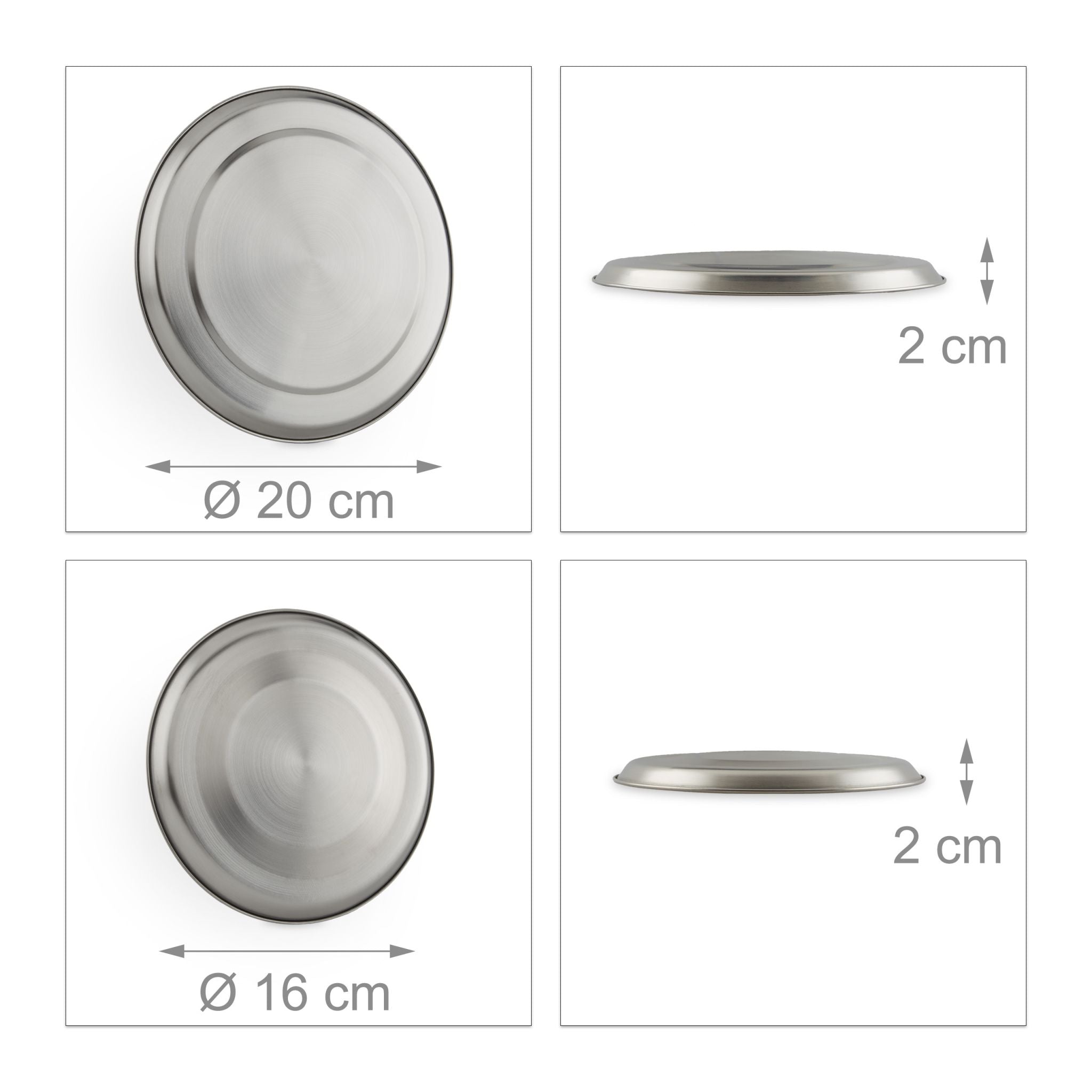 Edelstahl Herdabdeckplatten 4 Stück Silber von Relaxdays