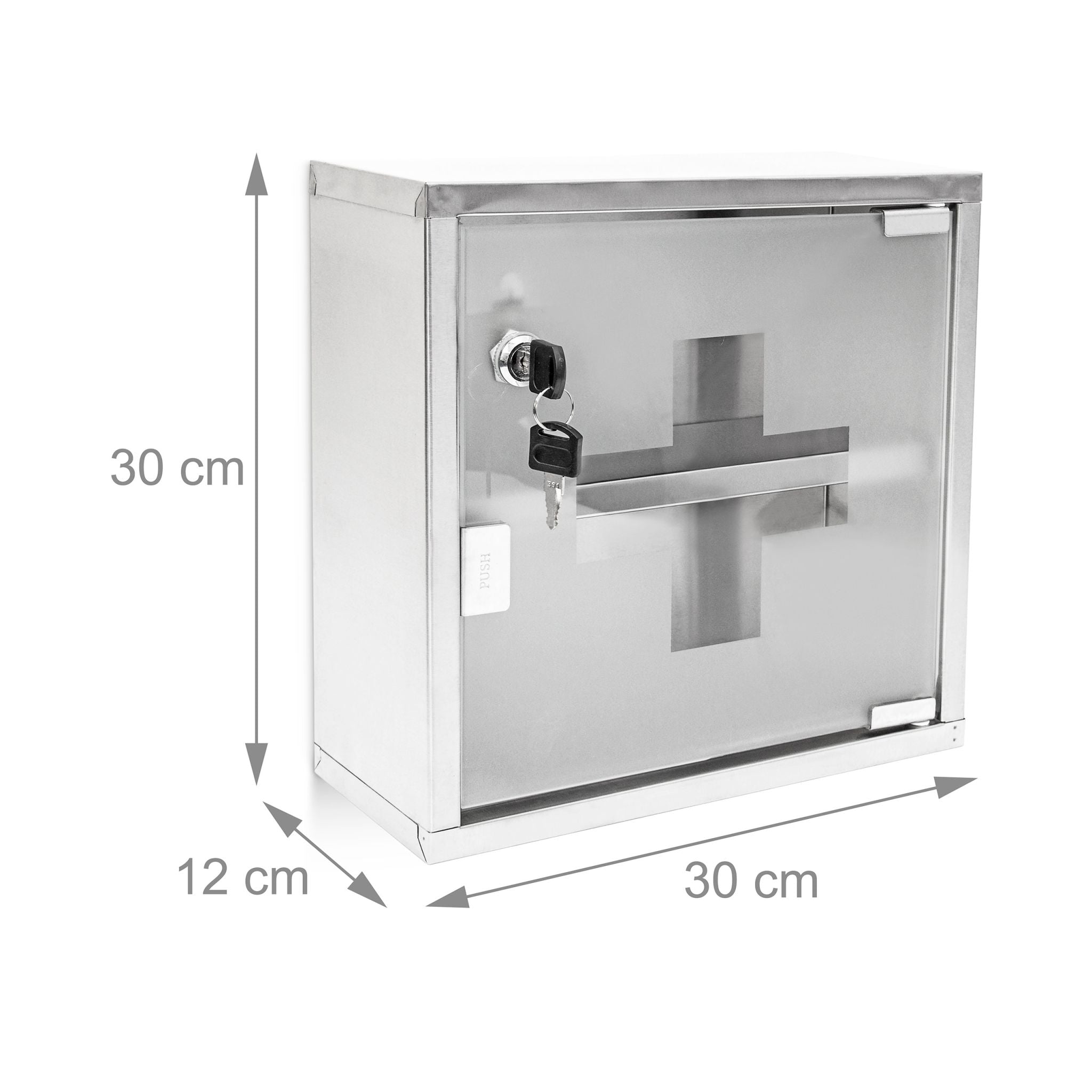 Medizinschrank EMERGENCY Edelstahl L Silber-Transparent von Relaxdays