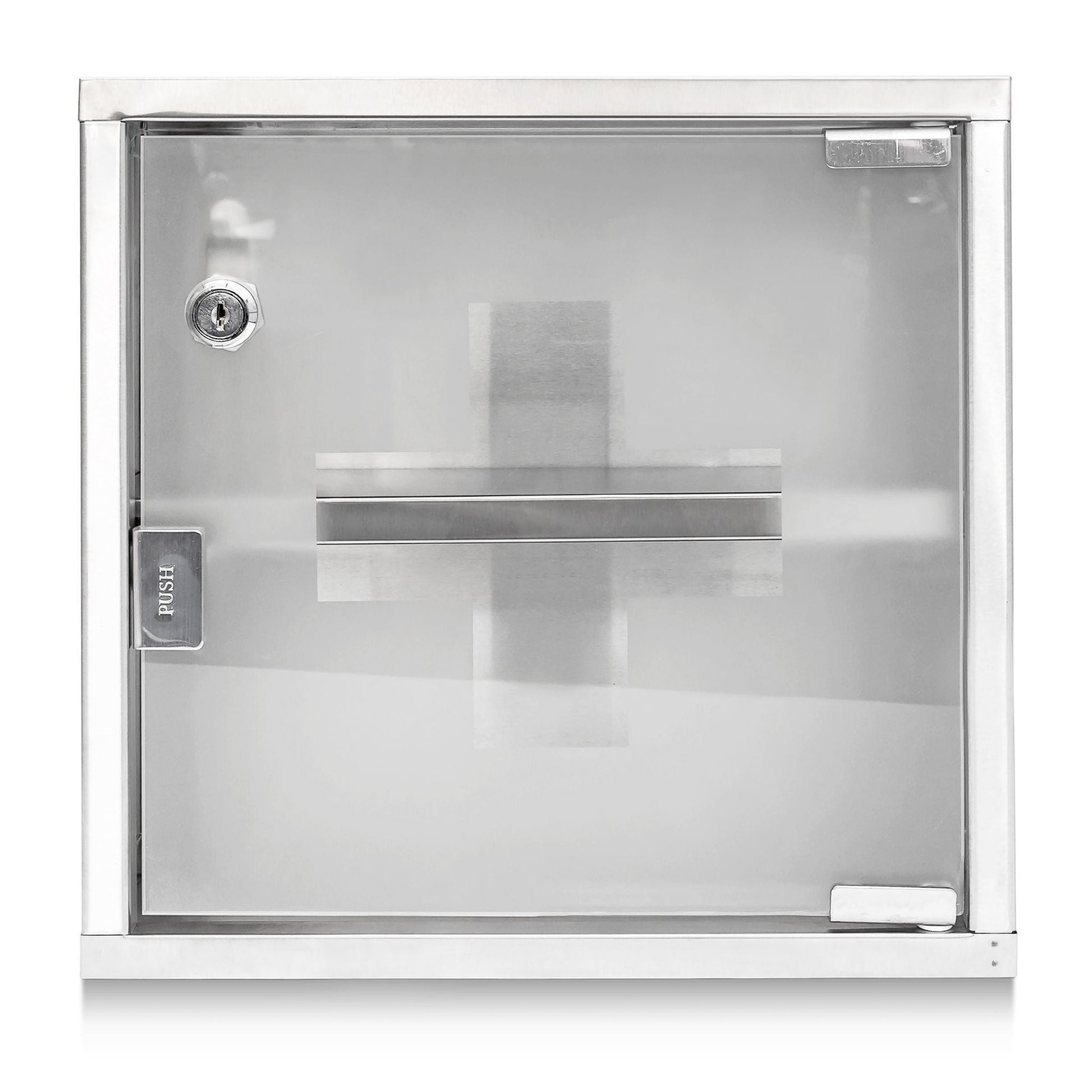 Medizinschrank EMERGENCY Edelstahl L Silber-Transparent von Relaxdays