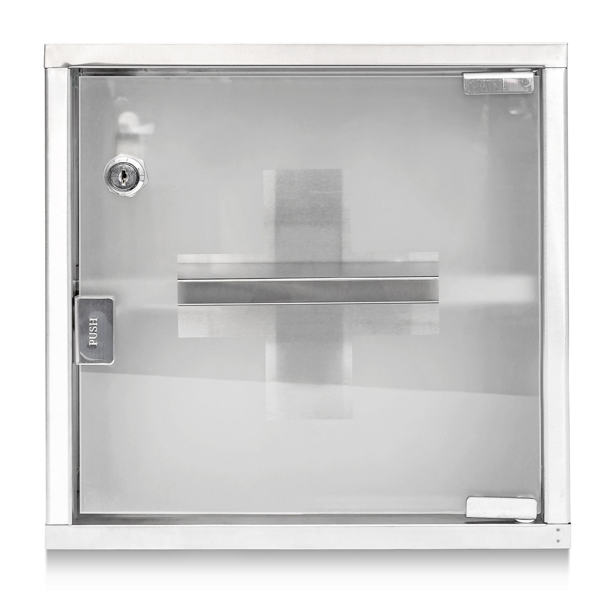Medizinschrank EMERGENCY Edelstahl L Silber-Transparent von Relaxdays