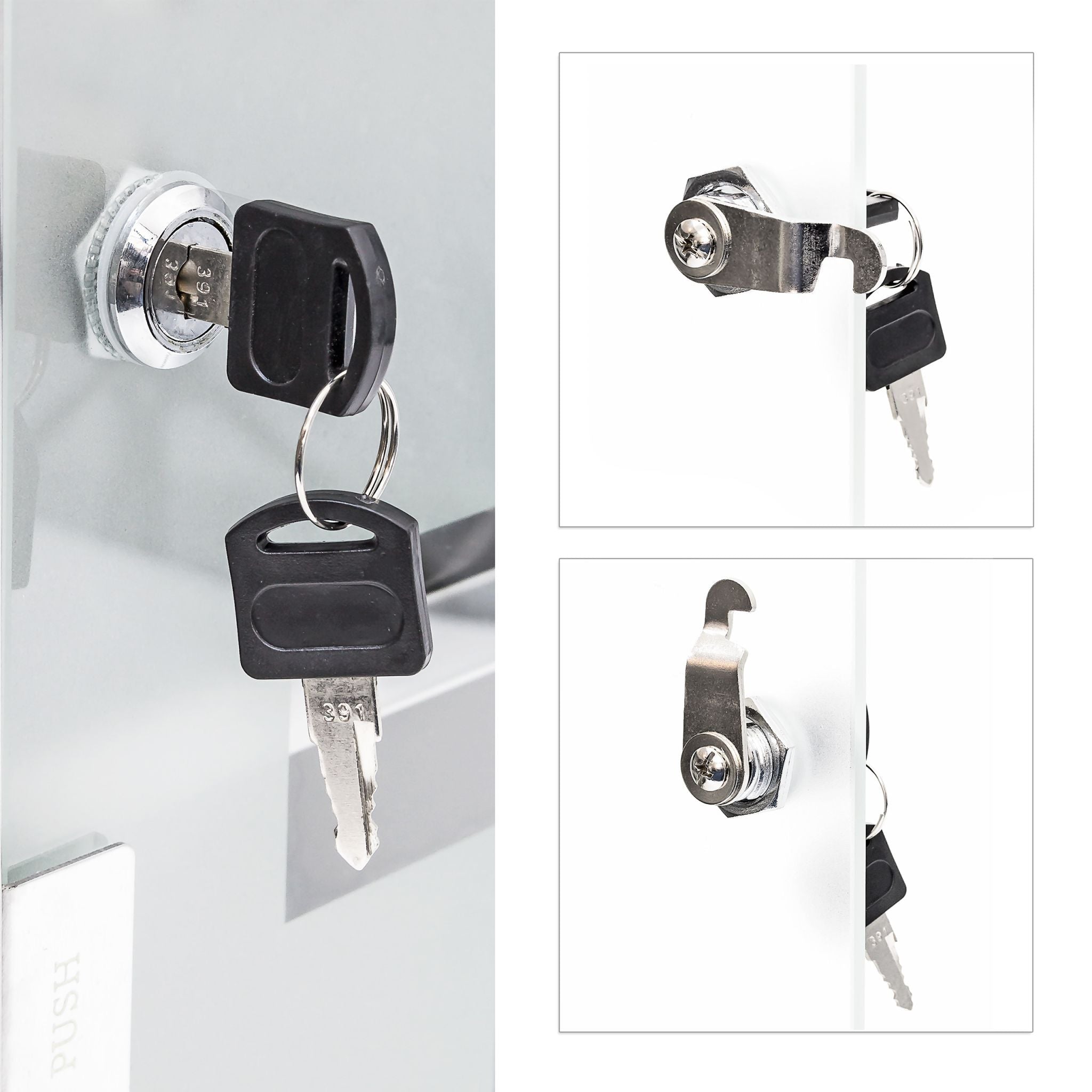 Medizinschrank EMERGENCY Edelstahl L Silber-Transparent von Relaxdays