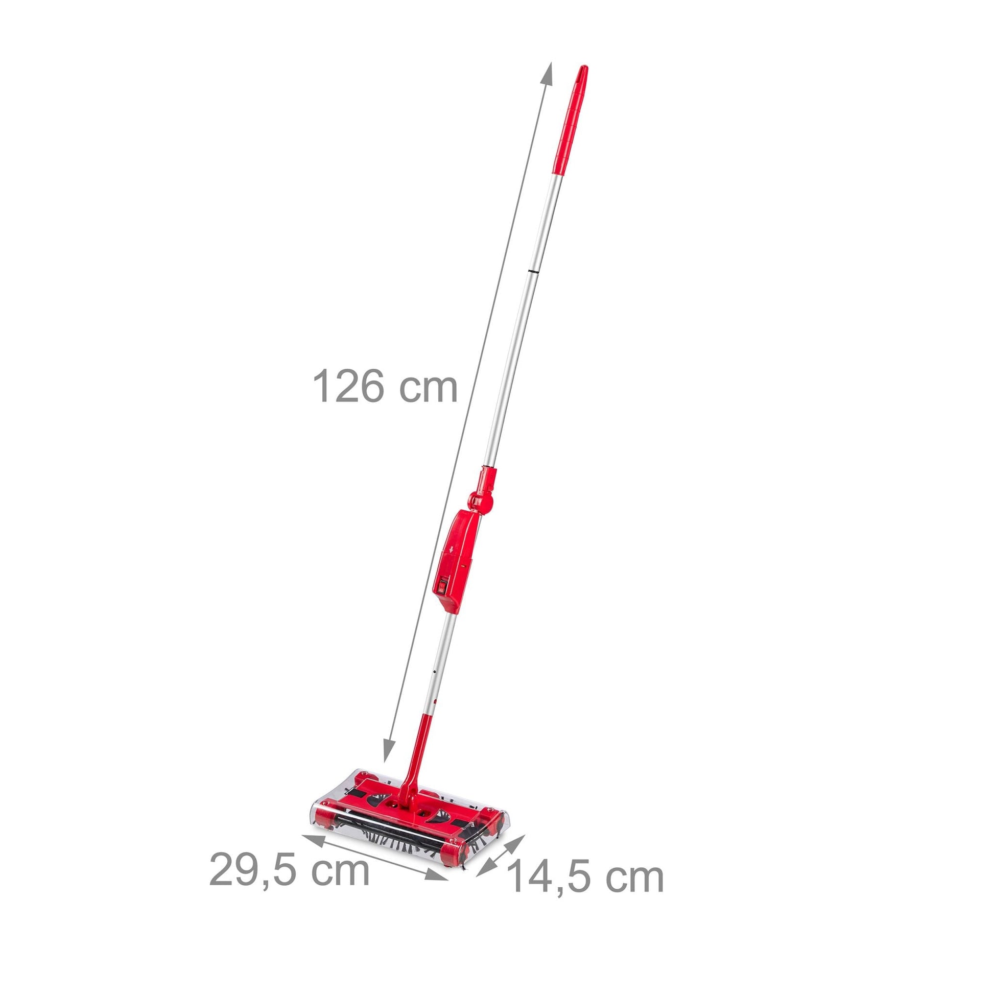 Akkubesen kabellos Rot-Schwarz-Silber von Relaxdays