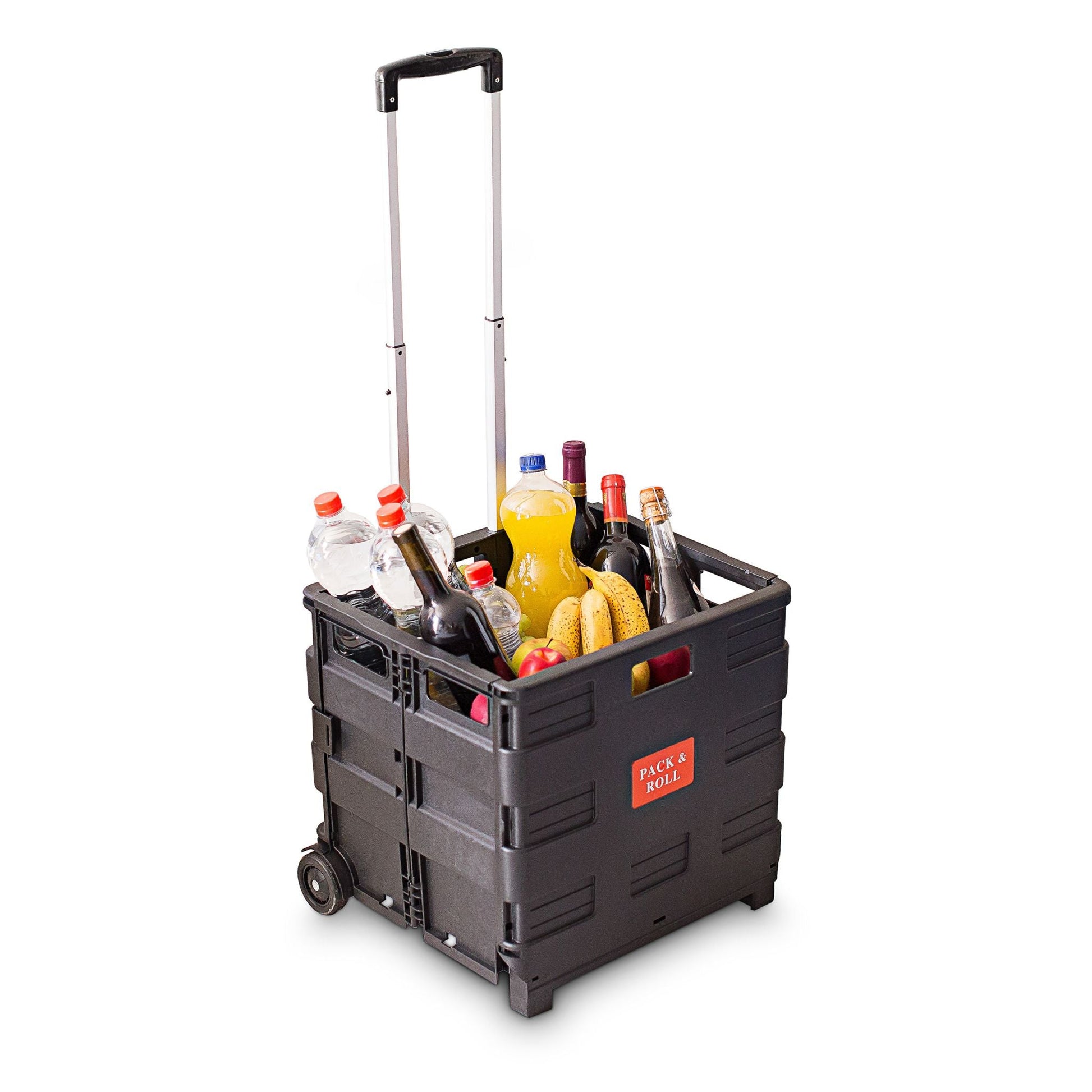 Einkaufstrolley klappbar bis 35kg Schwarz von Relaxdays