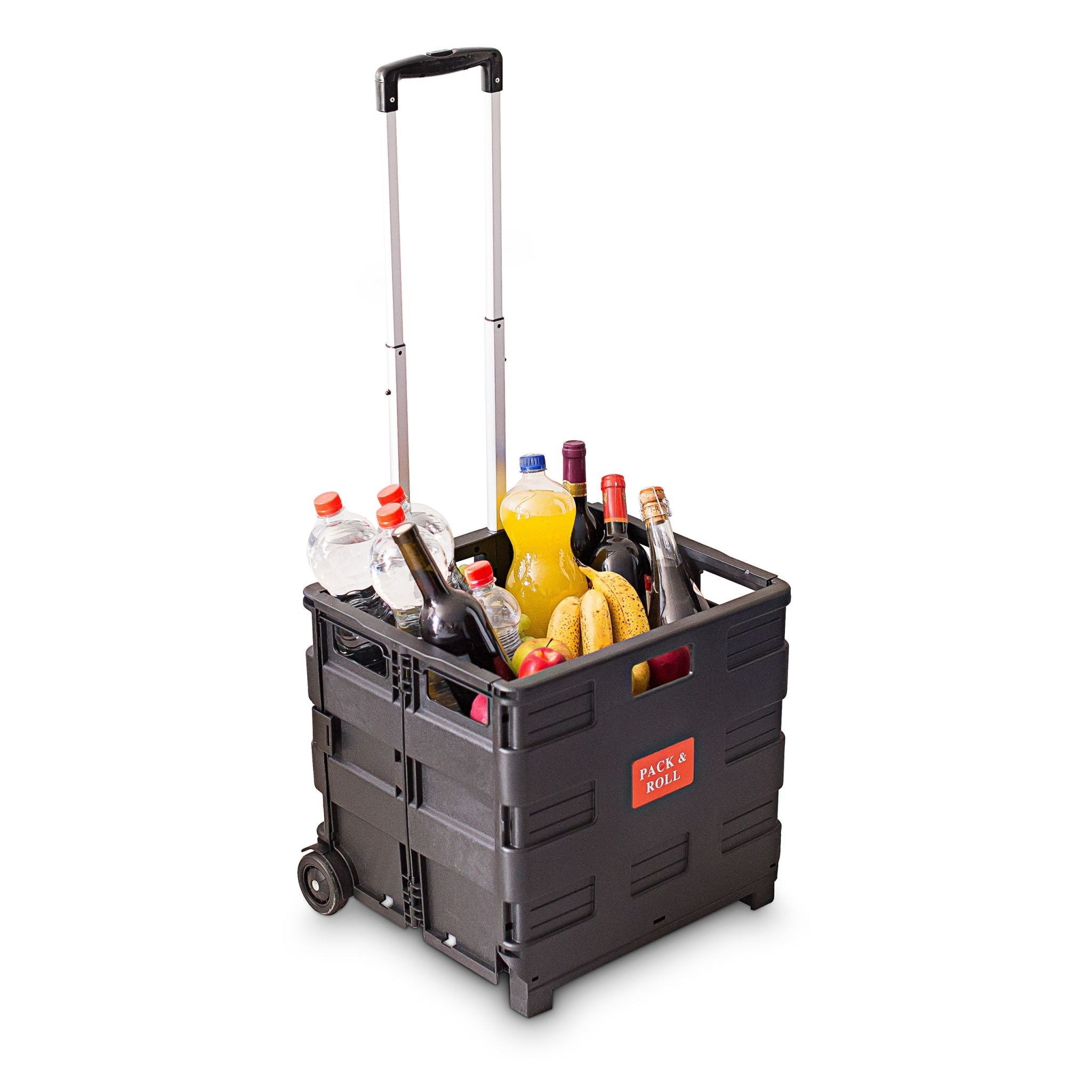 Einkaufstrolley klappbar bis 35kg Schwarz von Relaxdays