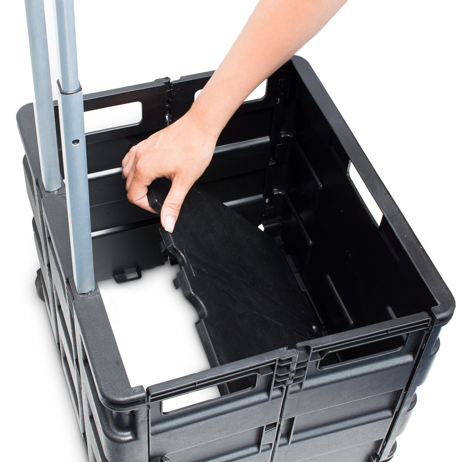Einkaufstrolley klappbar bis 35kg Schwarz von Relaxdays