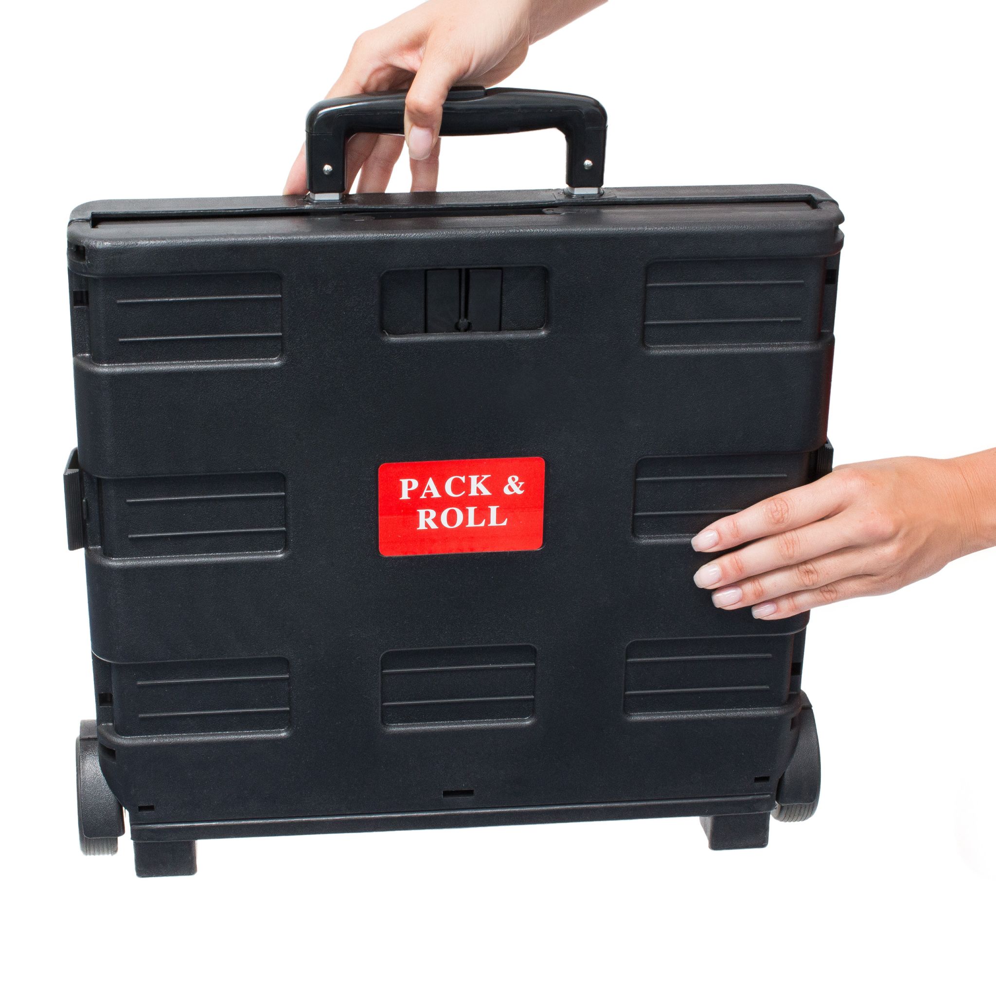 Einkaufstrolley klappbar bis 35kg Schwarz von Relaxdays