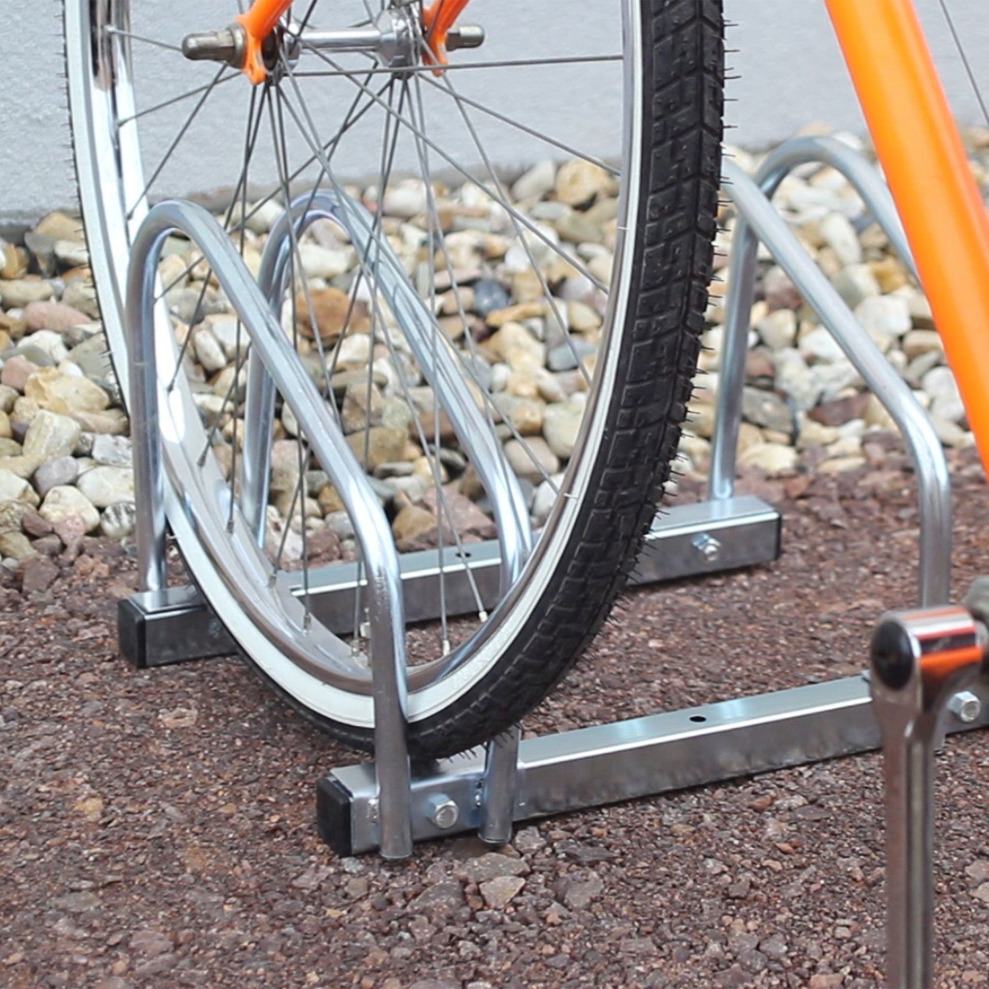 Fahrradständer 2x Boden & Wandmontage Silber von Relaxdays
