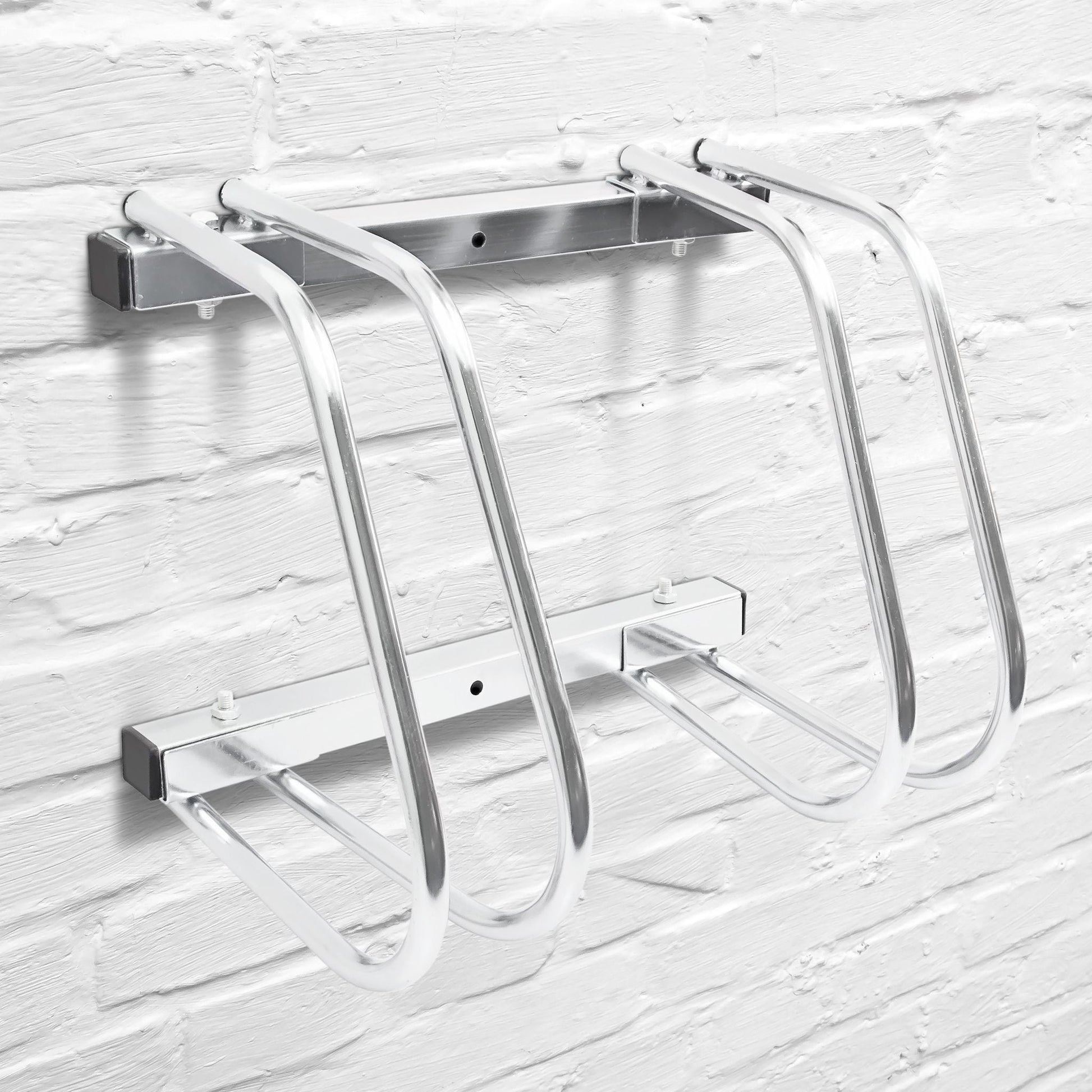 Fahrradständer 2x Boden & Wandmontage Silber von Relaxdays