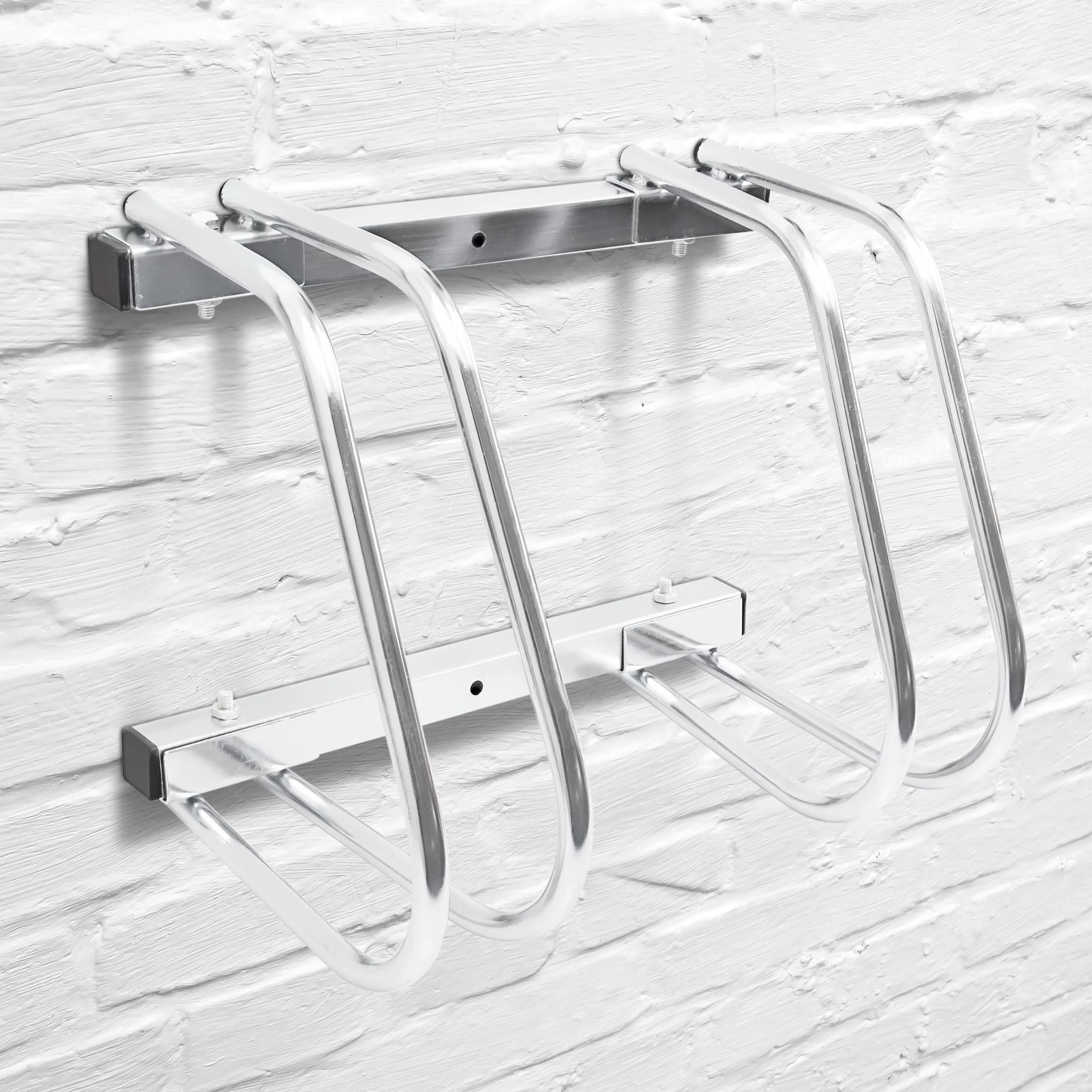 Fahrradständer 2x Boden & Wandmontage Silber von Relaxdays