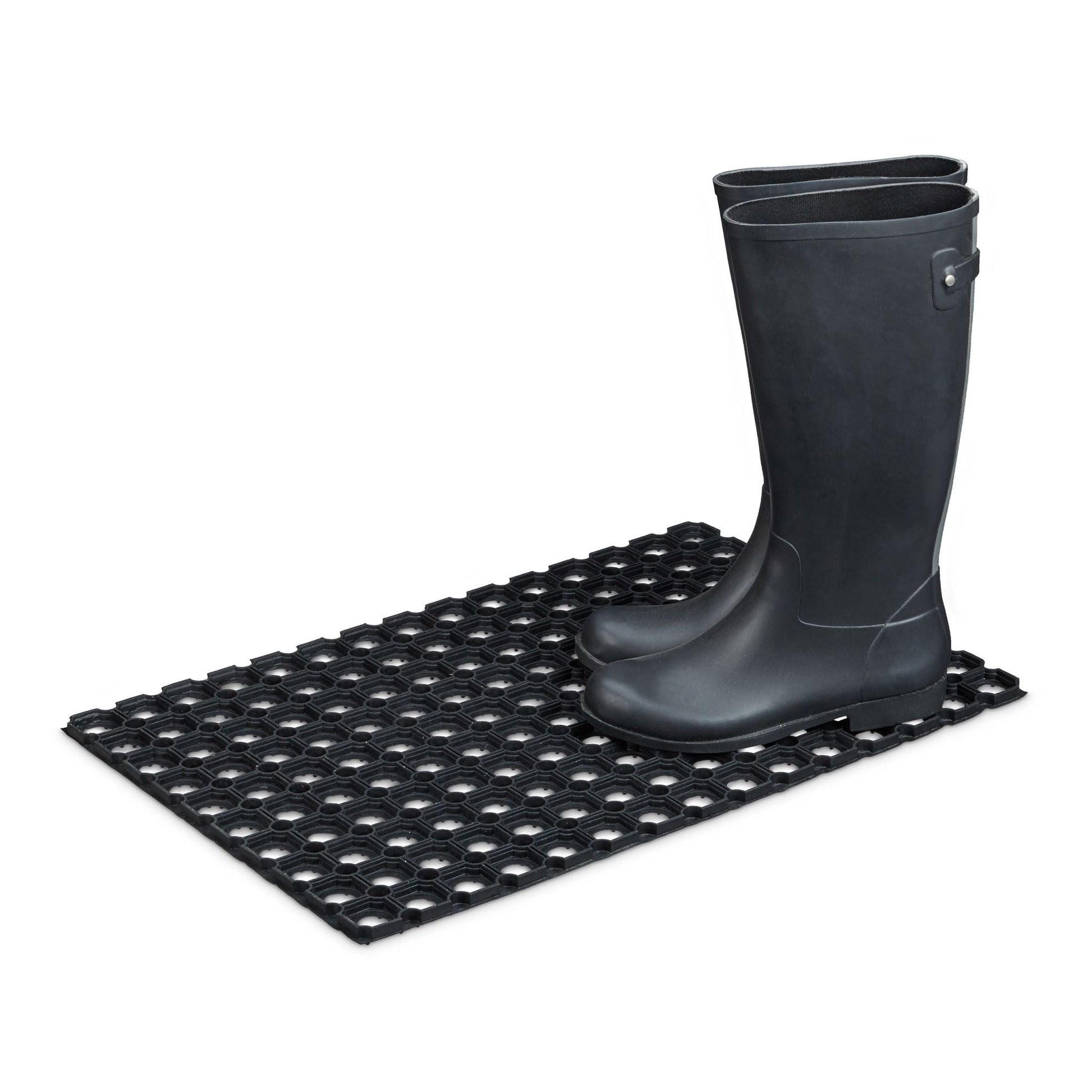 Fussabtreter Gummi 60 x 40cm Schwarz von Relaxdays