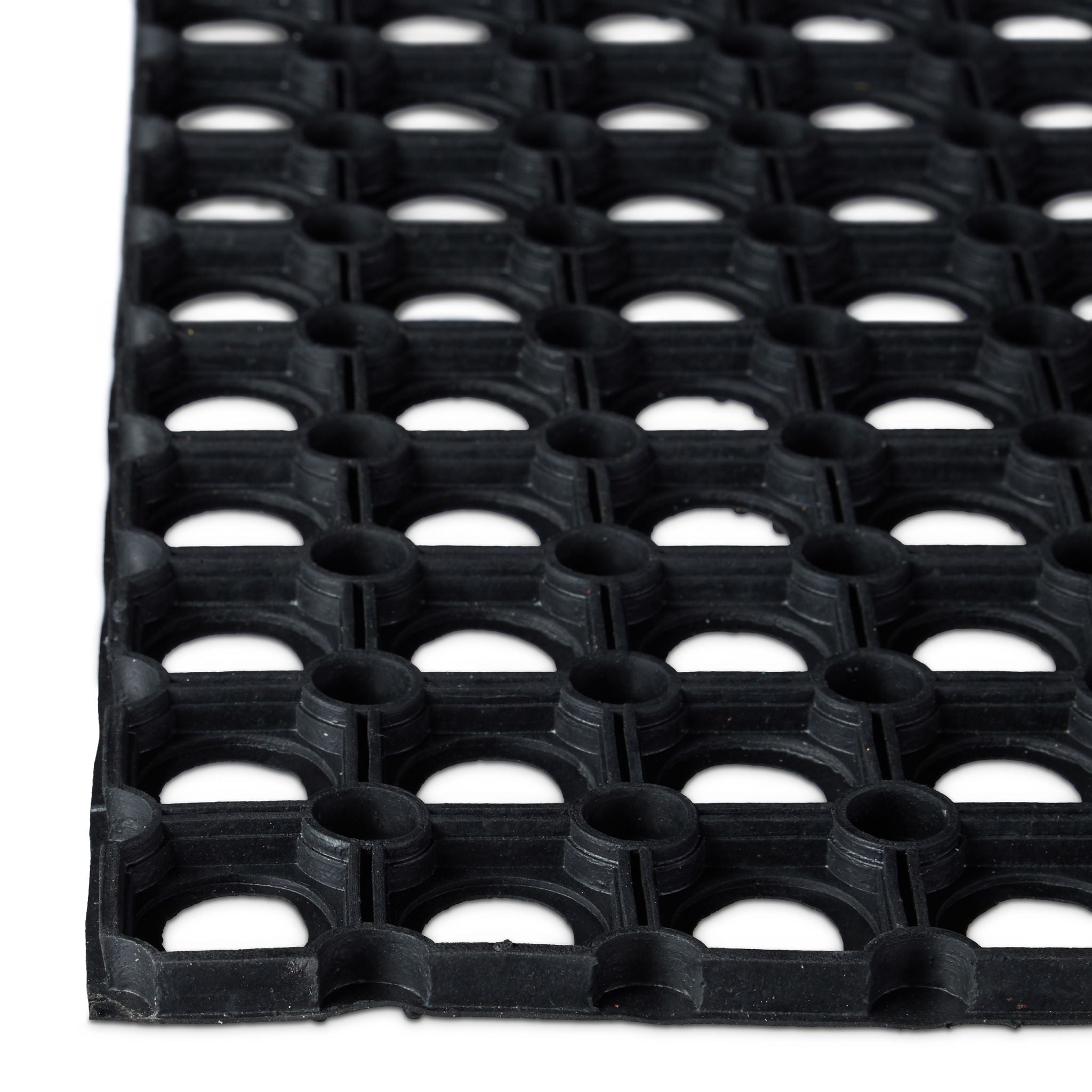 Fussabtreter Gummi 60 x 40cm Schwarz von Relaxdays