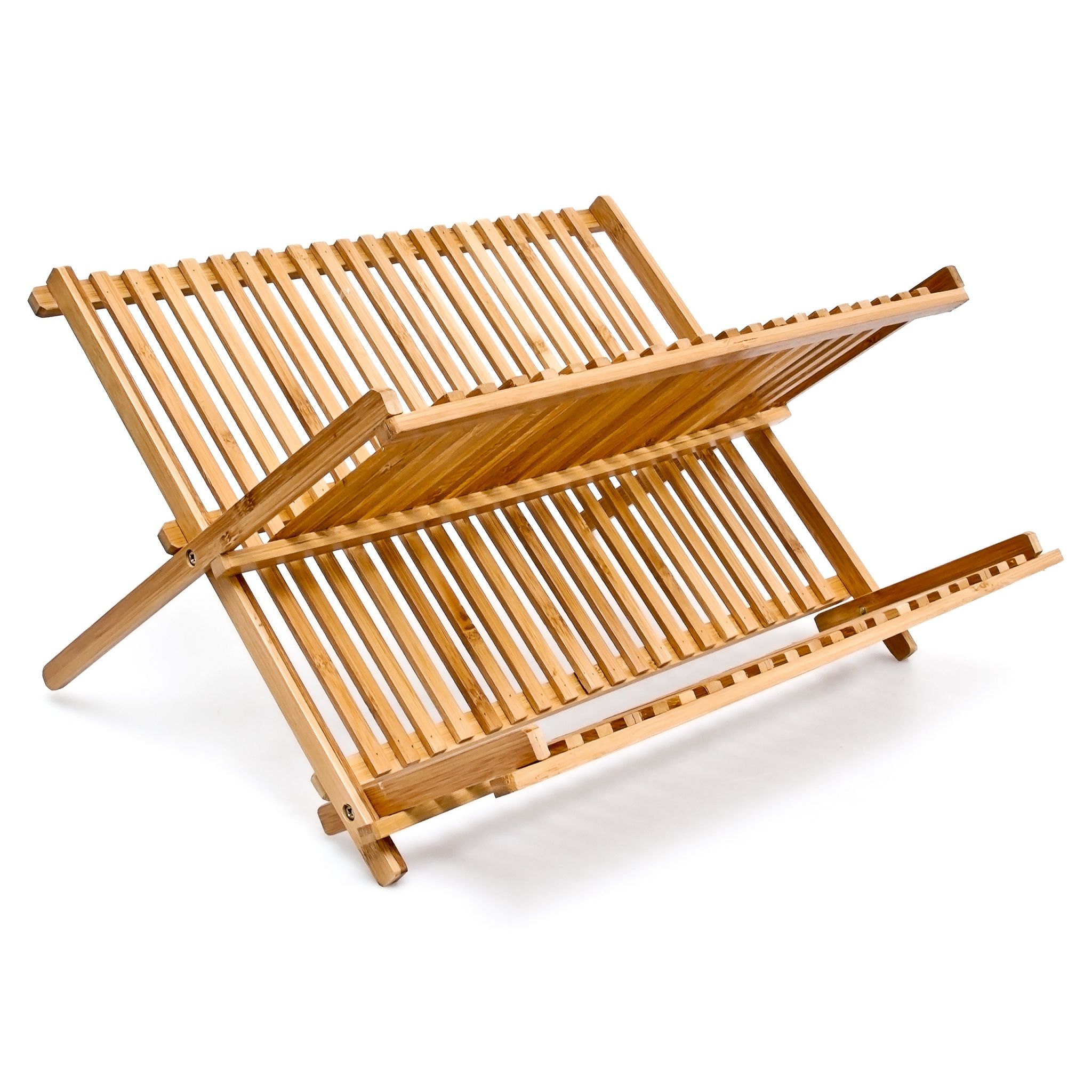 Abtropfgestell CROSS Bambus 42cm breit Hellbraun von Relaxdays
