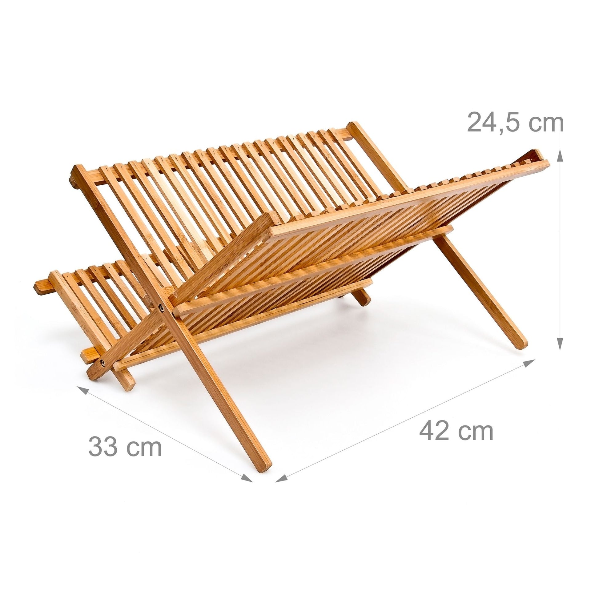 Abtropfgestell CROSS Bambus 42cm breit Hellbraun von Relaxdays