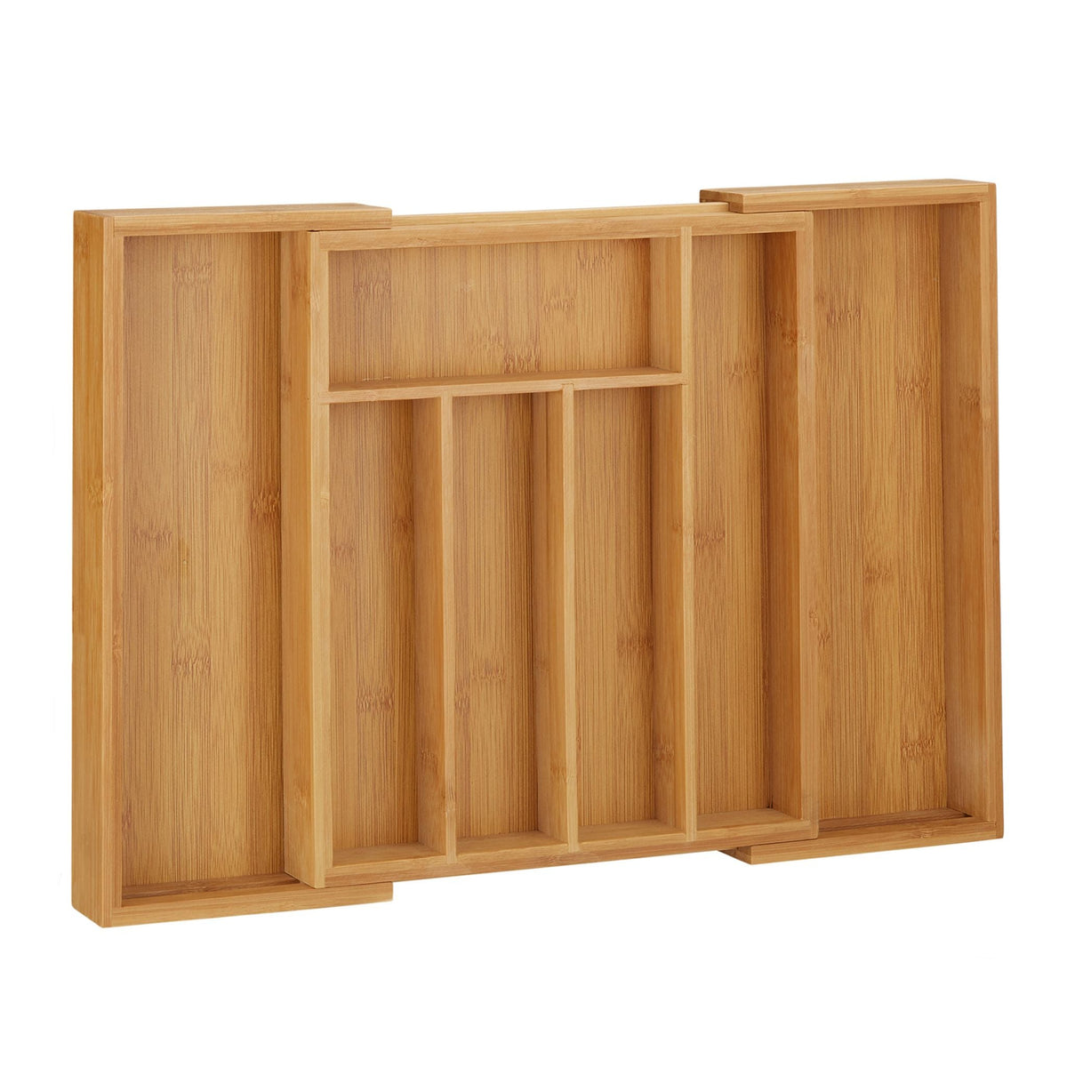 Besteckkasten Bambus 48cm ziehbar Hellbraun von Relaxdays