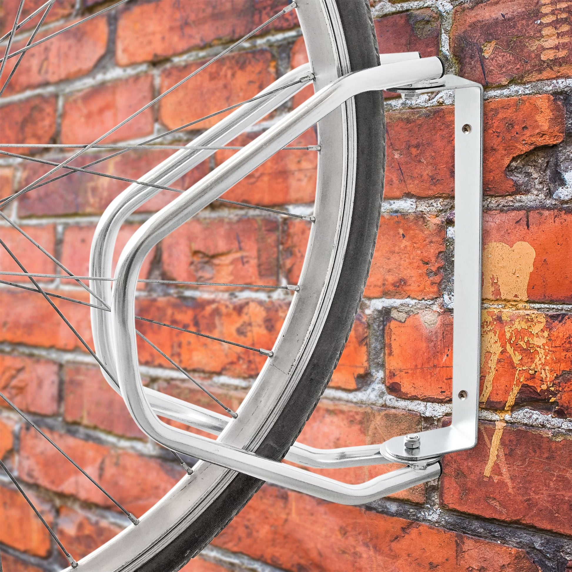 Fahrradständer Wand einstellbar Silber von Relaxdays