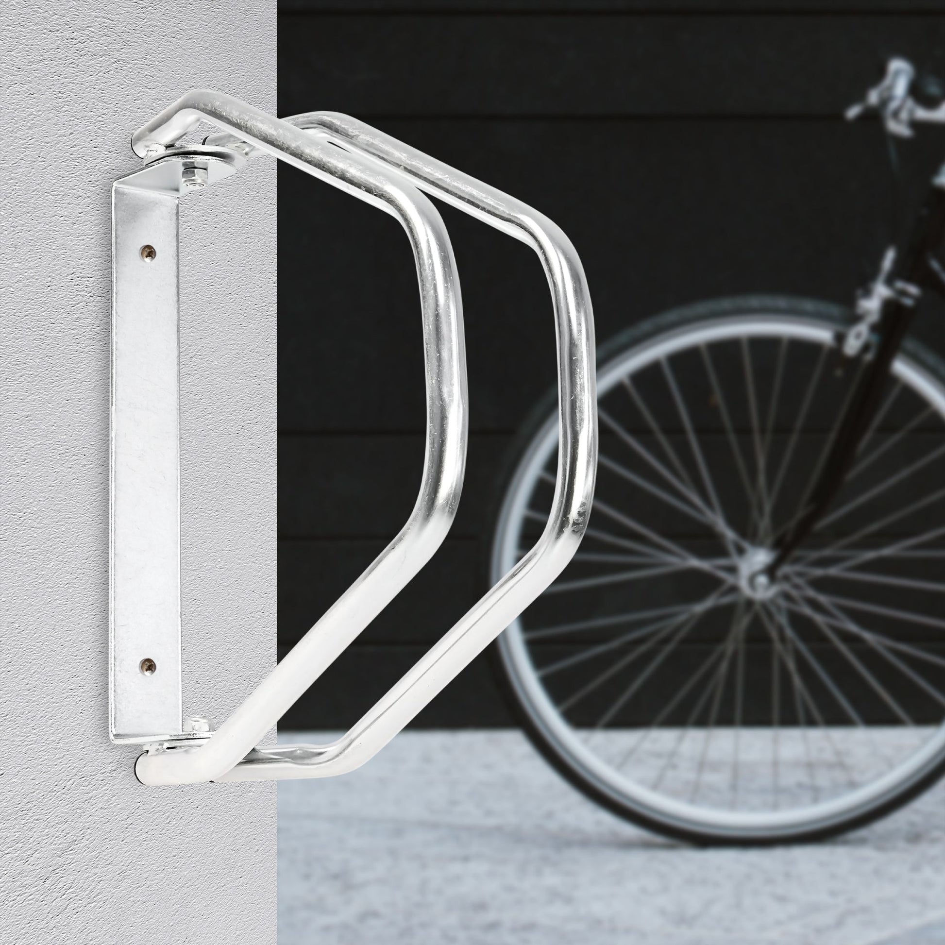 Fahrradständer Wand einstellbar Silber von Relaxdays