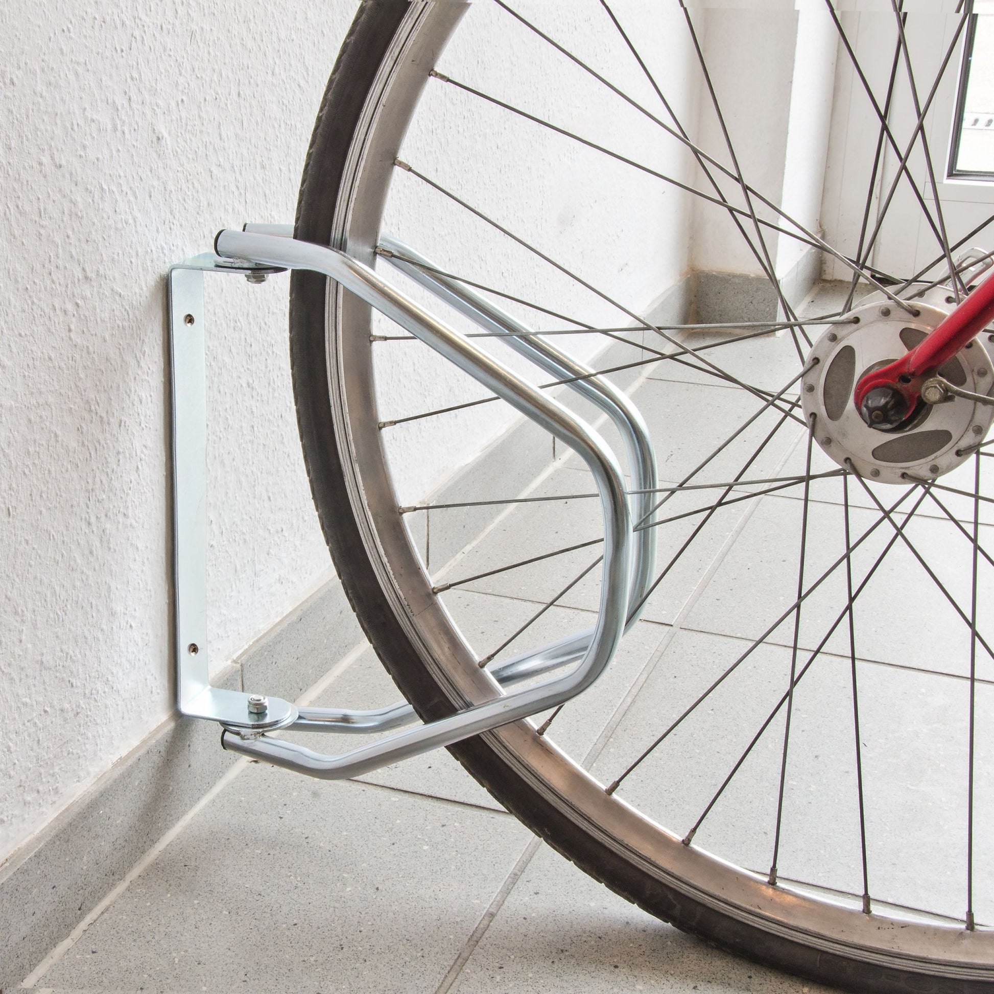 Fahrradständer Wand einstellbar Silber von Relaxdays