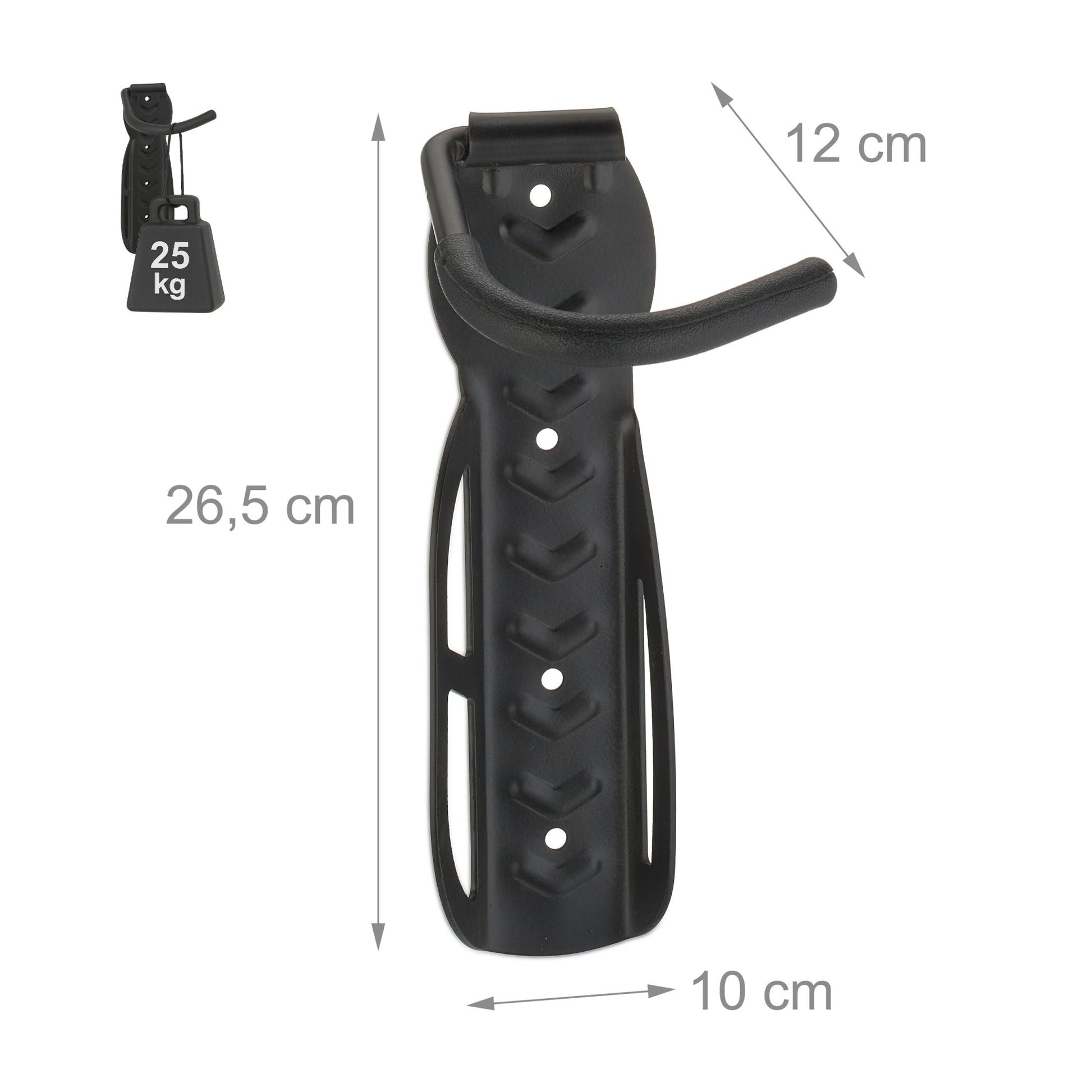 Fahrrad Wandhalter 2er-Set Schwarz von Relaxdays