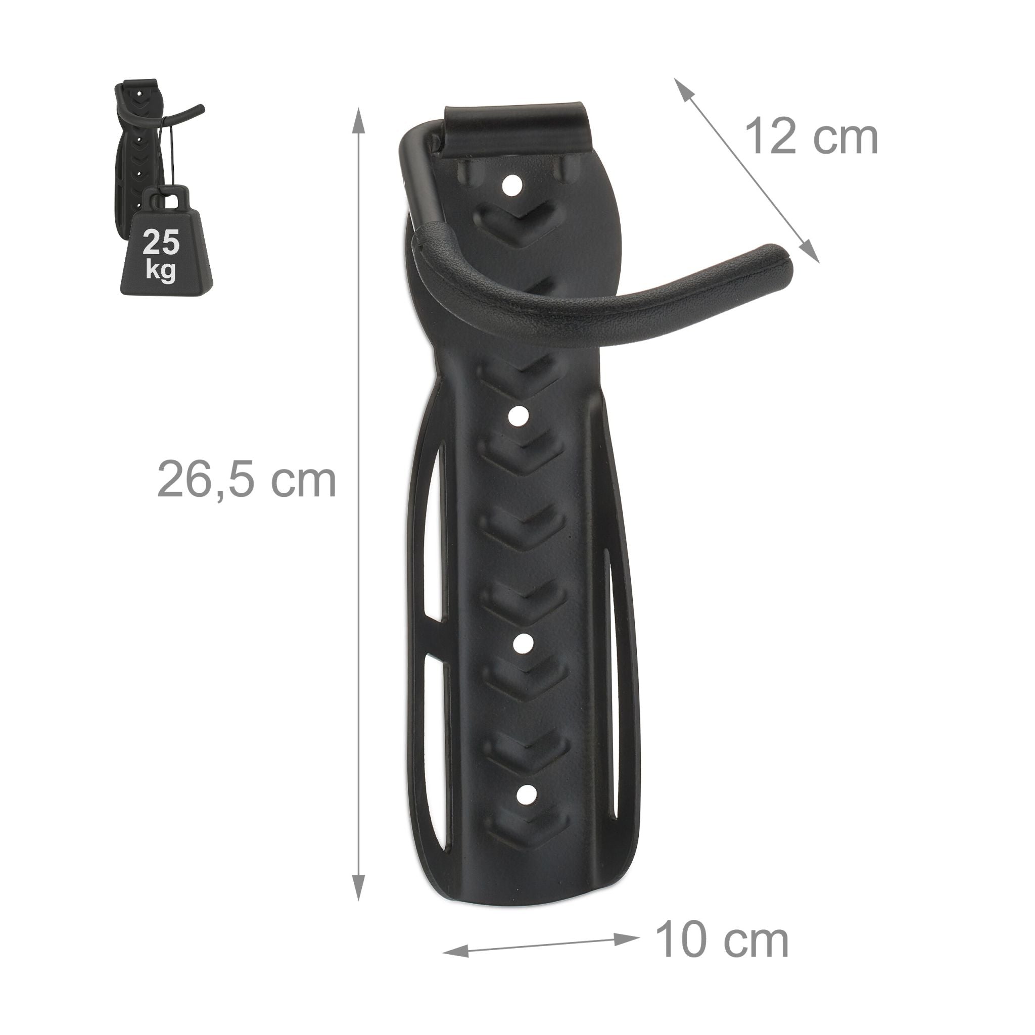 Fahrrad Wandhalter 2er-Set Schwarz von Relaxdays