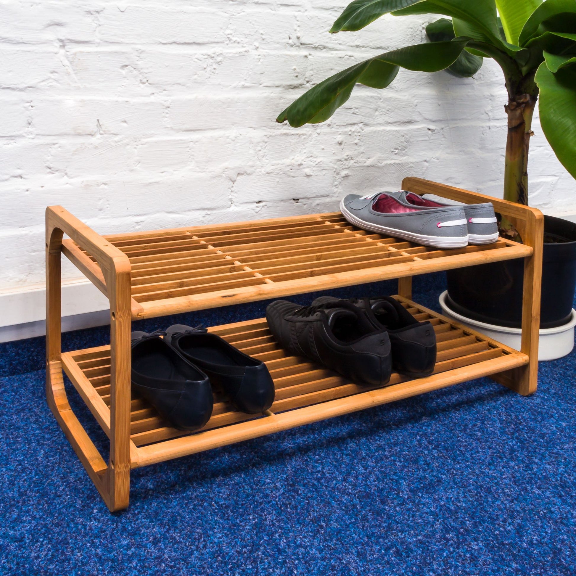 Schuhregal Bambus Hellbraun von Relaxdays