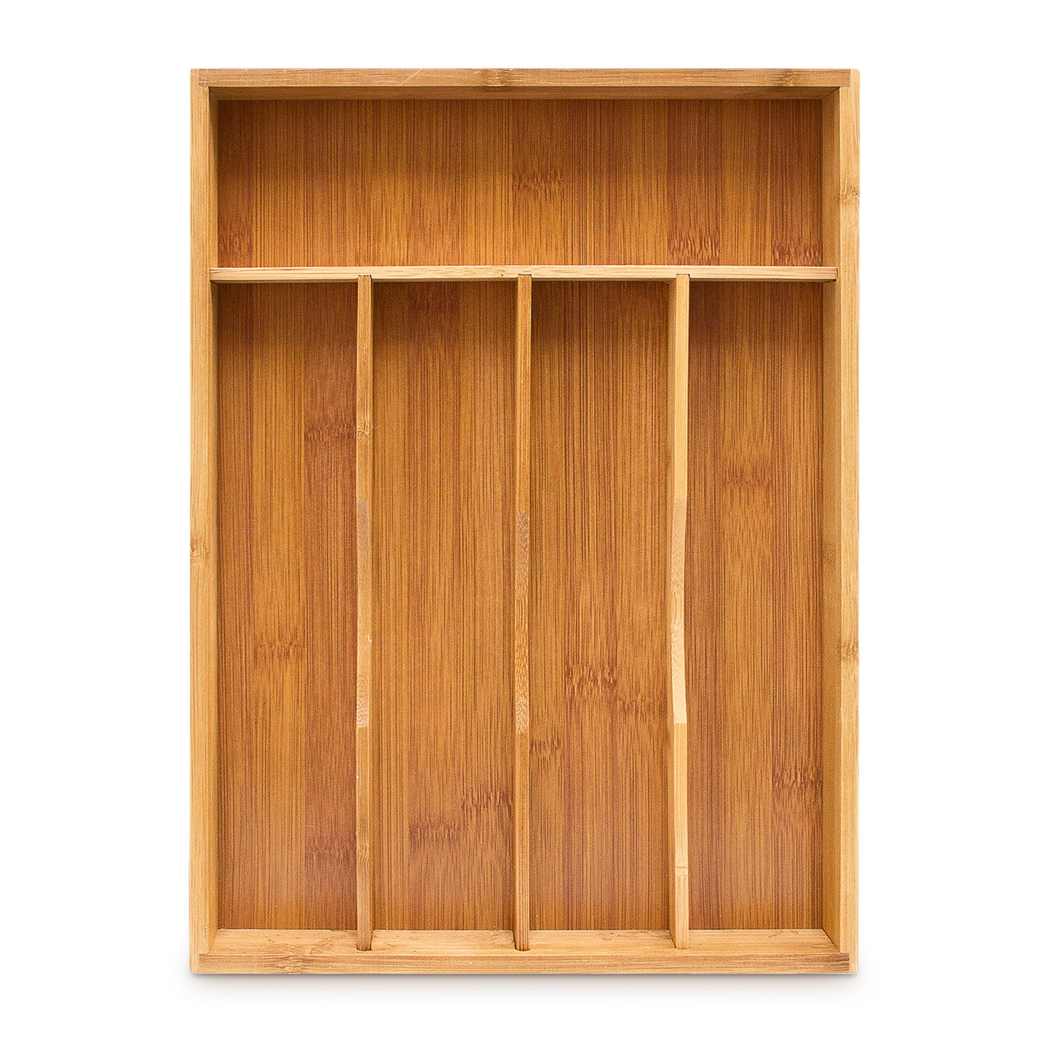 Besteckkasten Bambus 34x25x4,5cm Hellbraun von Relaxdays
