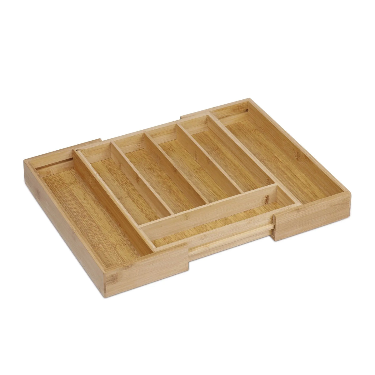 Besteckkasten Bambus ziehbar Hellbraun von Relaxdays